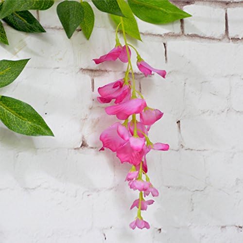 4Pcs 6.6Ft/Piece Artificial Flowers Silk Wisteria Garland Decor(Pink)
