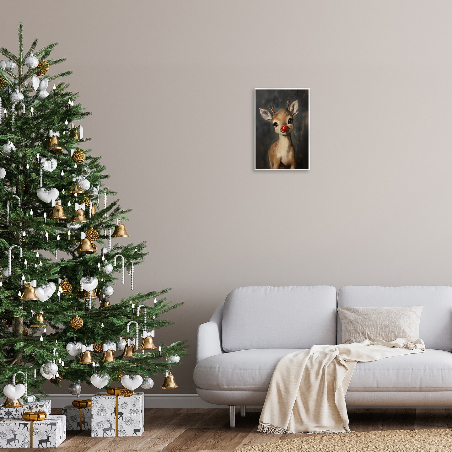 Stupell Industries Red Nose Baby Reindeer Wall Plaque By Lettered and Lined