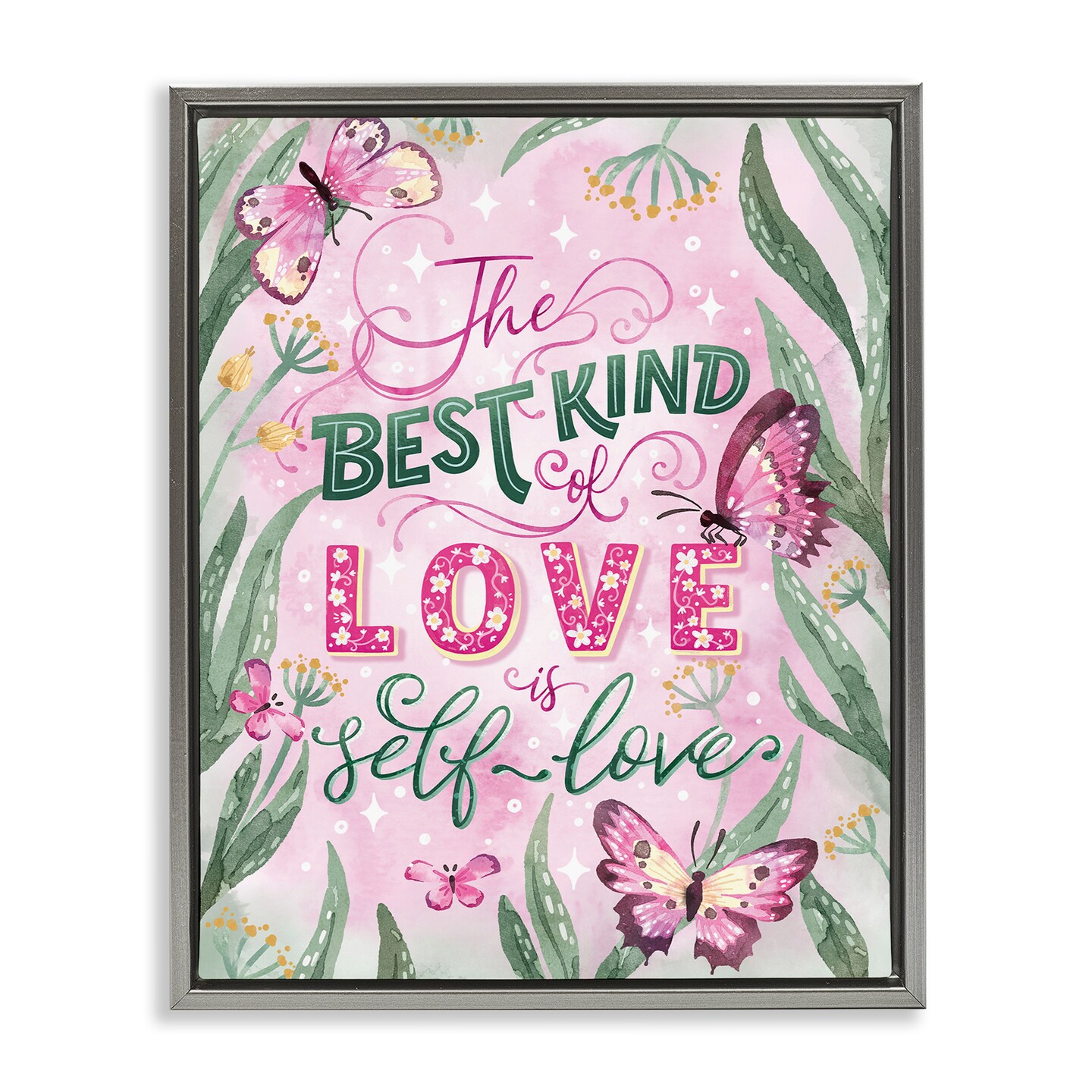 Stupell Industries Inspirational Self Love is Best Floating Frame By Vanessa Stoilova