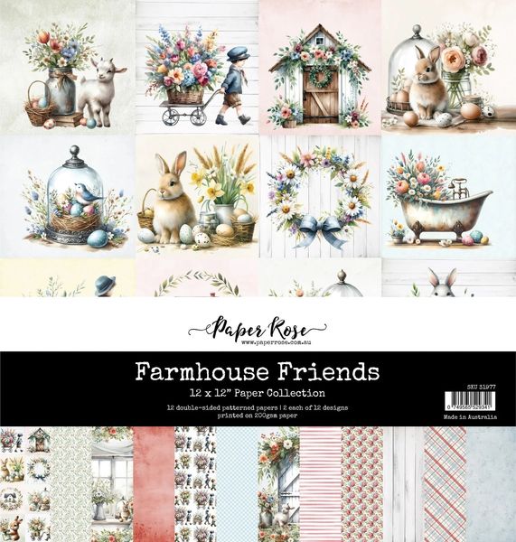 Paper Rose Farmhouse Friends 12x12 Paper Collection 31977