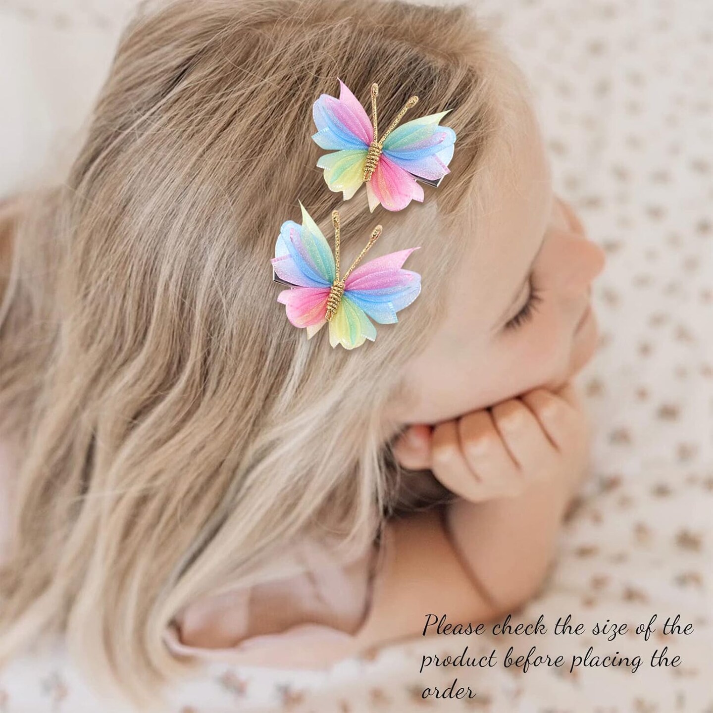 10PCS Mini Butterfly Hair Barrettes Tulle Mesh, Colorful Butterfly Hair Accessories