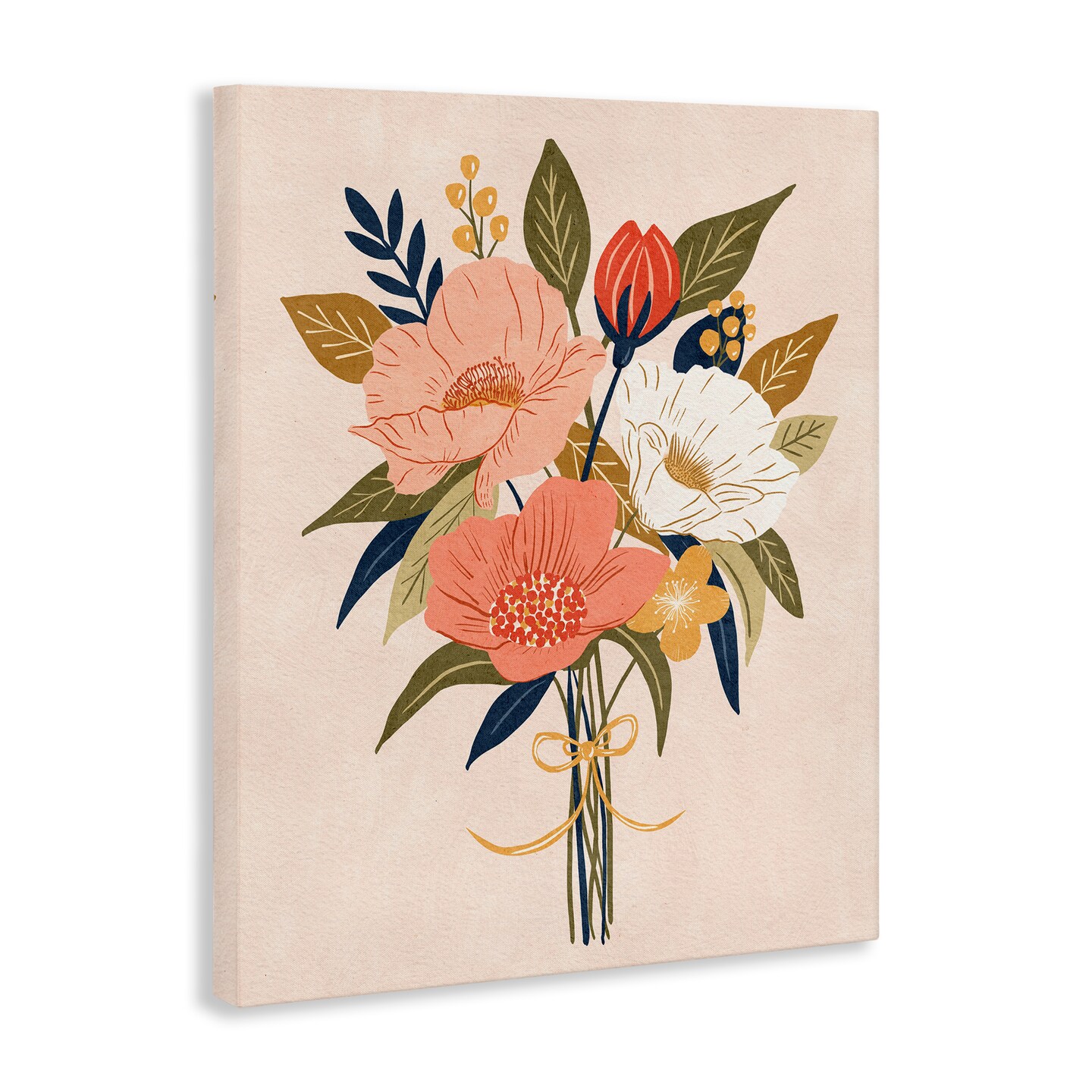 Stupell Industries Peach Floral Bouquet Canvas By Lisa Nohren
