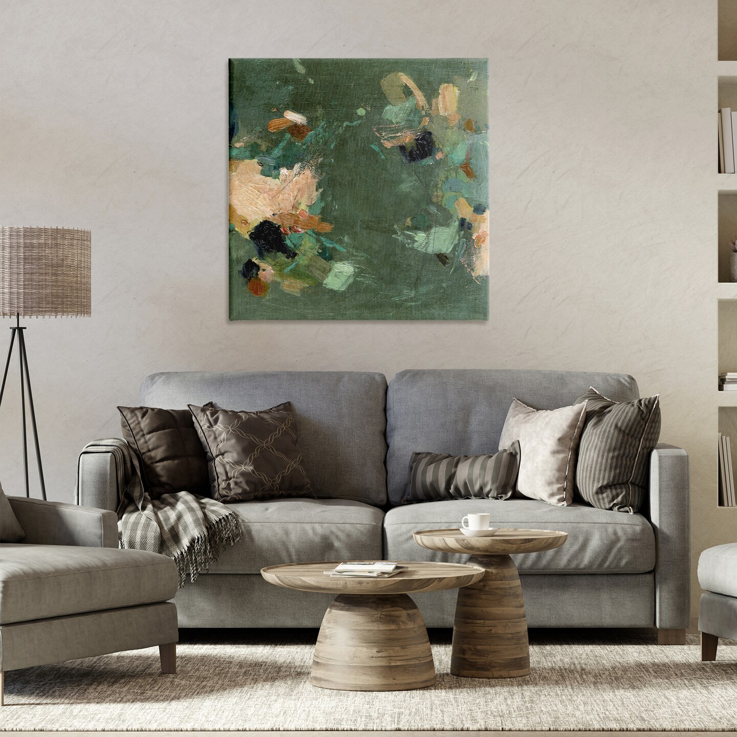 Stupell Industries Green Hued Abstraction Canvas By Suzanne Nicoll