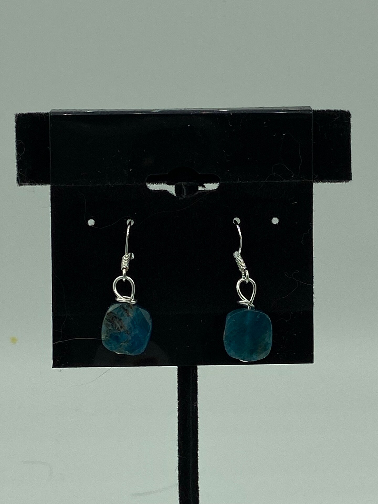 Natural Apatite Gemstone Faceted Disk Beaded Sterling Silver Dangle  Earrings MakerPlace by Michaels