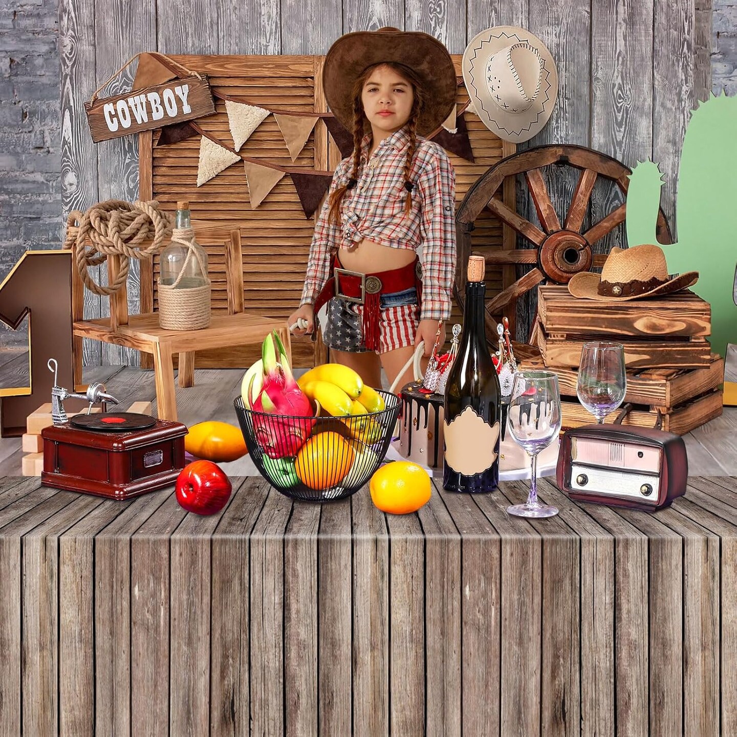 1 Pcs Western Party Tablecloth Western Cowboy