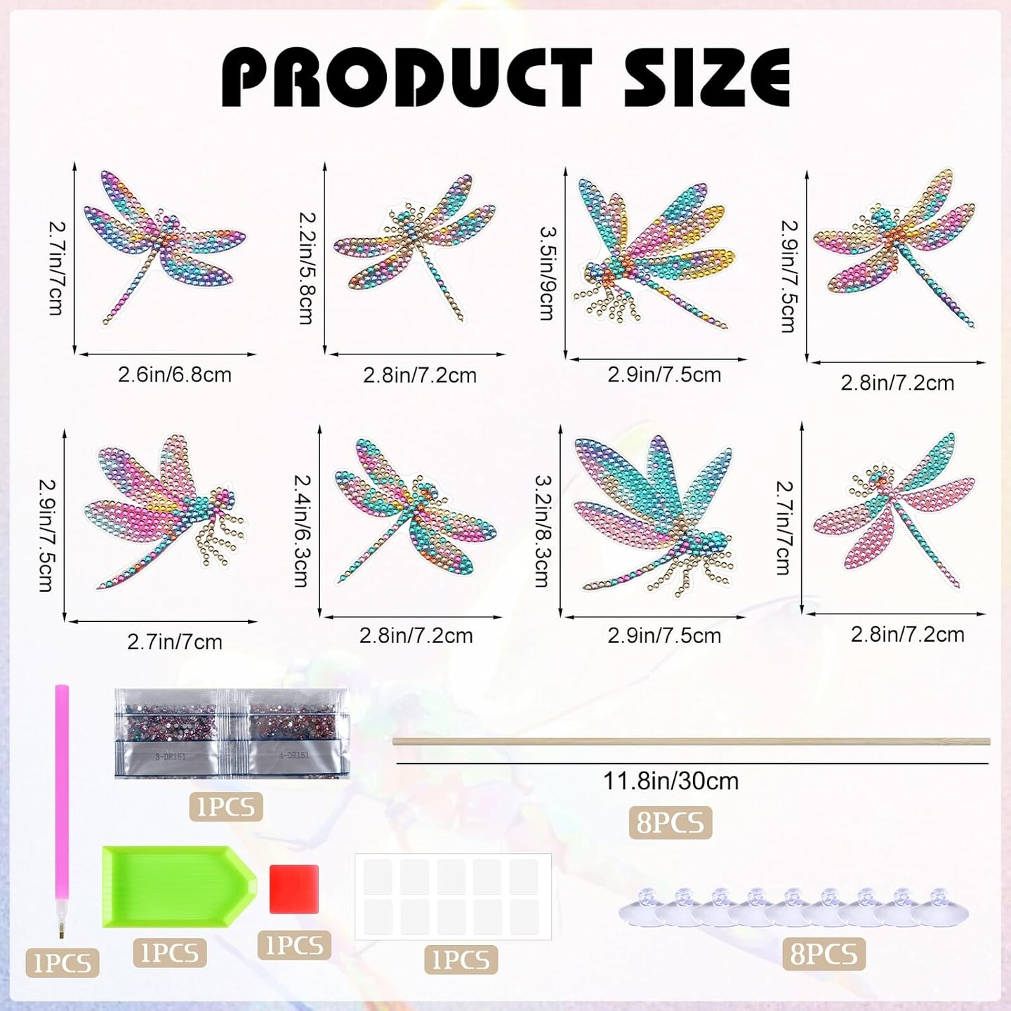 8 Pcs Dragonfly Diamond Art Kits