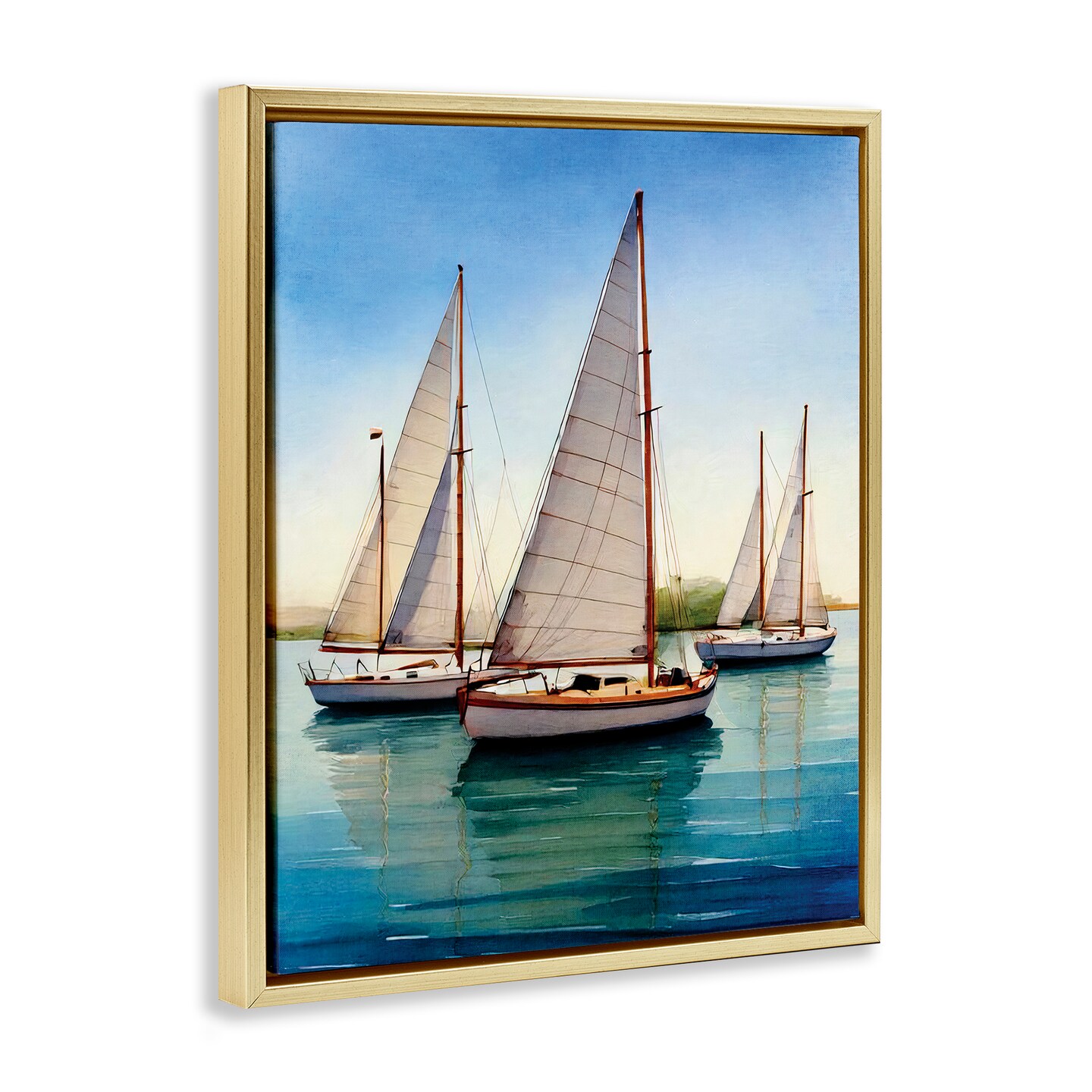 Stupell Industries Sailboat Trio on Calm Sea Floating Frame By Seven Trees Design
