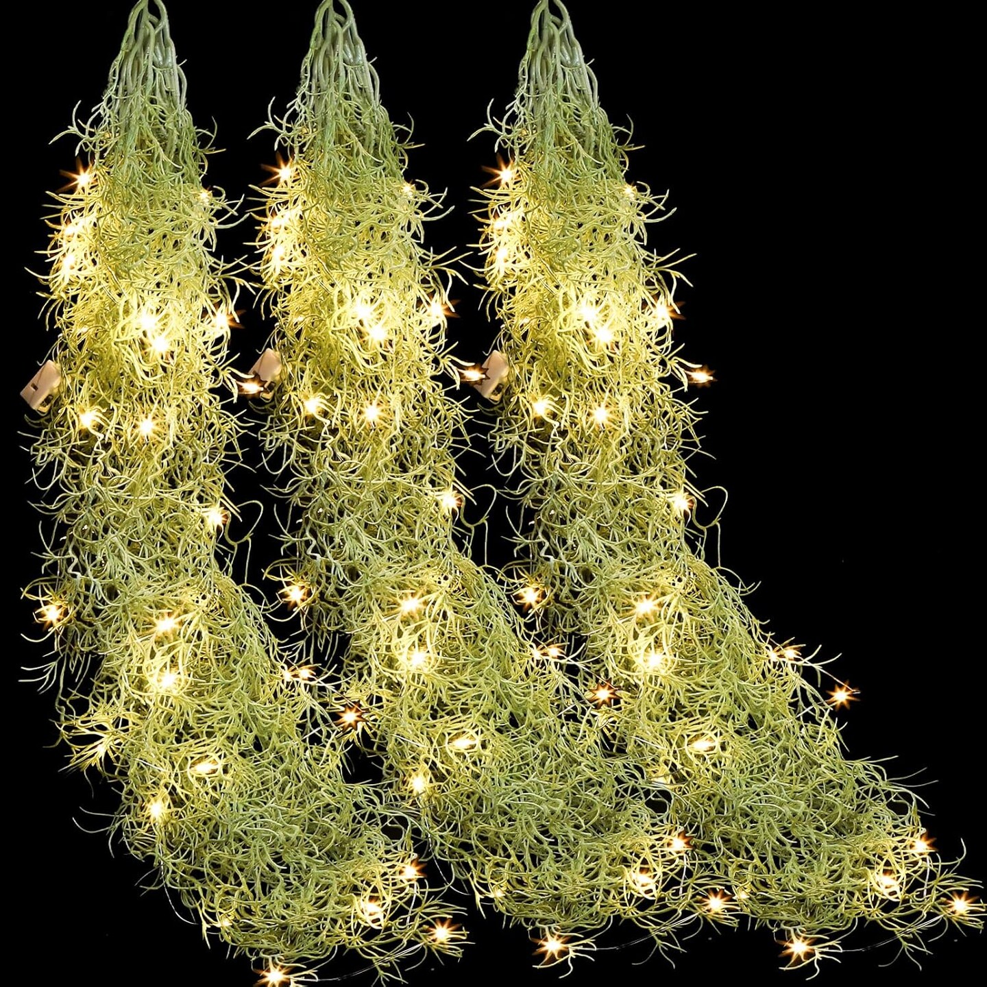 3.6 ft - 3 Packs LED Artificial Hanging Plants, Fake Hanging Plant Garland (Vines Moss)