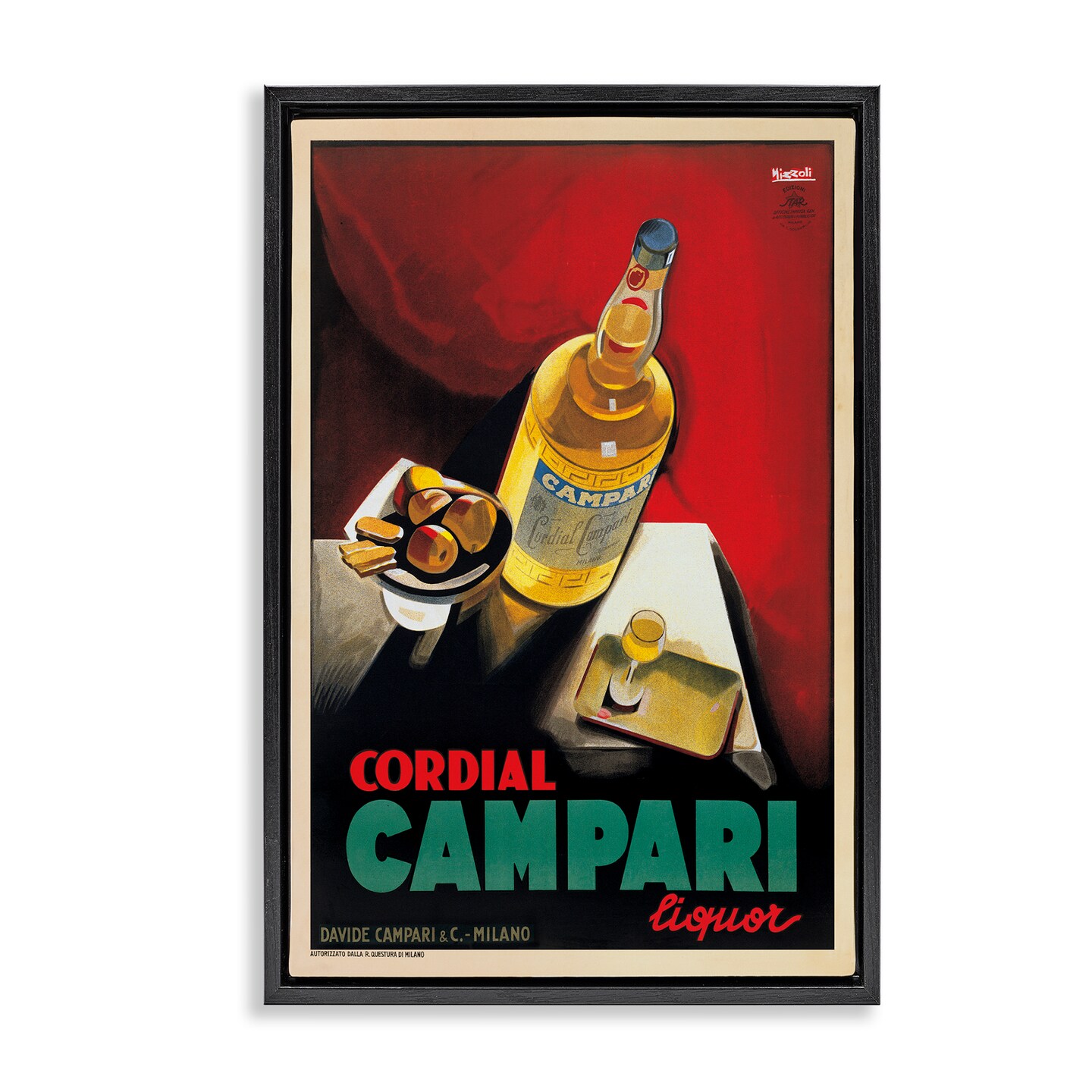 Stupell Industries Antique Compari Liquor Floating Frame By Marcello Nizzoli