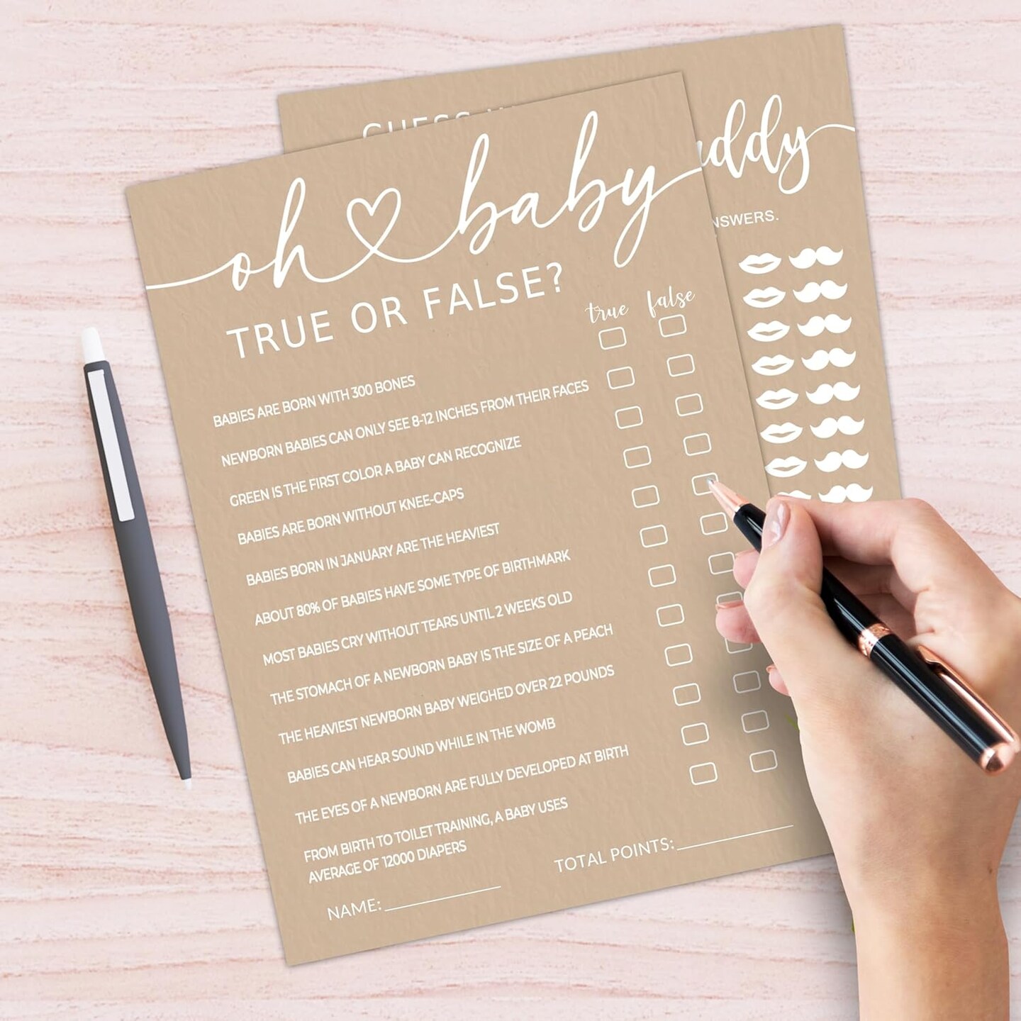 Hilarious Baby Shower Game Cards Ideas, 5" x 7" Double-Sided Baby Shower Games