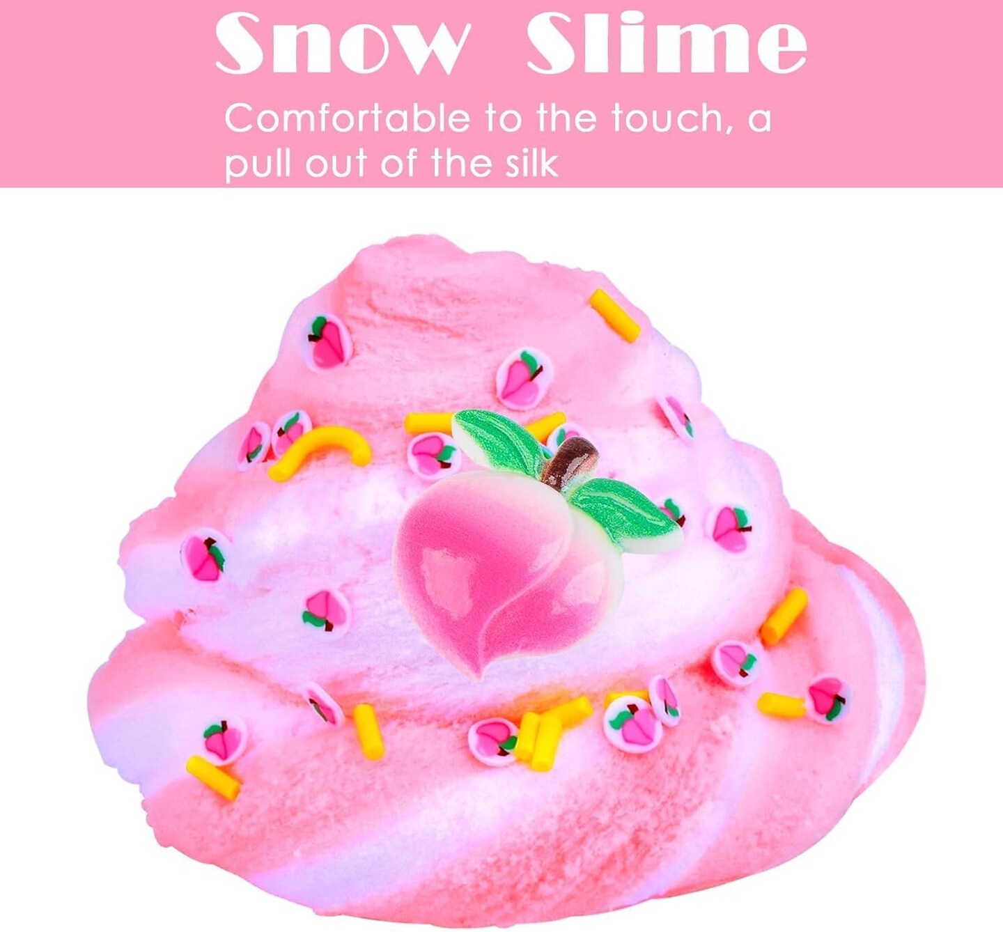 Pink Cloud Slime Kit with Cute Slime Charms (1pcs Cloud Slime)