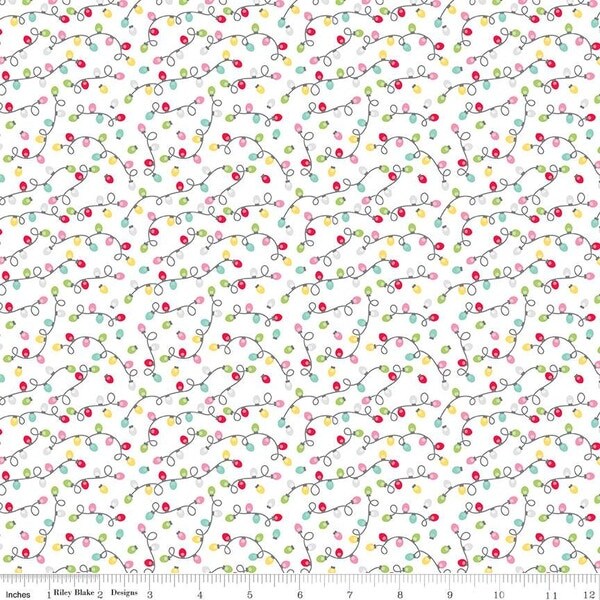 Lights in White (c16446-white) | Gingerbread Kisses | Doodlebug Designs | Riley Blake