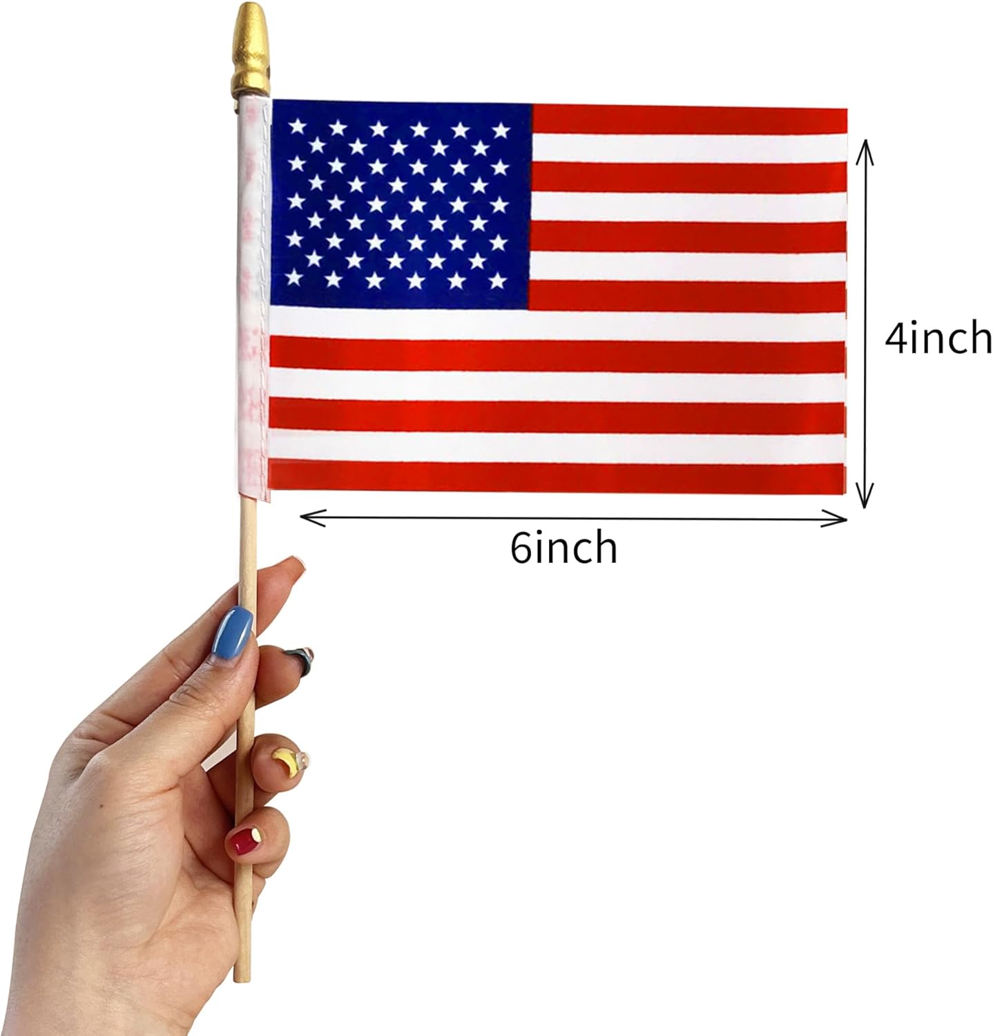 12 Pack mini American Flags 4x6 US American &#x200B;Hand Held Stick Flags small american flags on stick for 4th of july Patriotic Veterans Day decorations