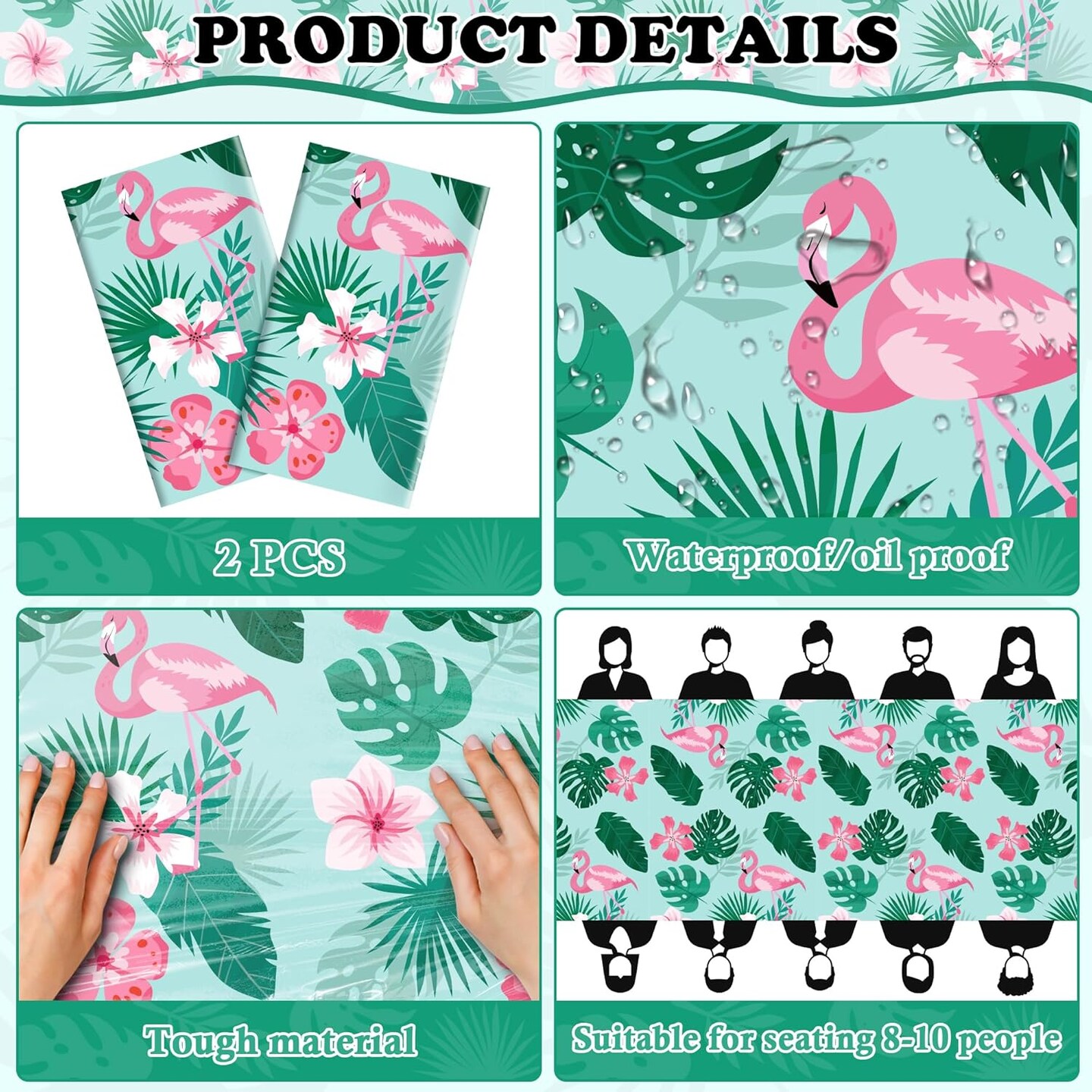 Luau Party Decorations - Plastic Tablecloth for Tropical Party Decorations