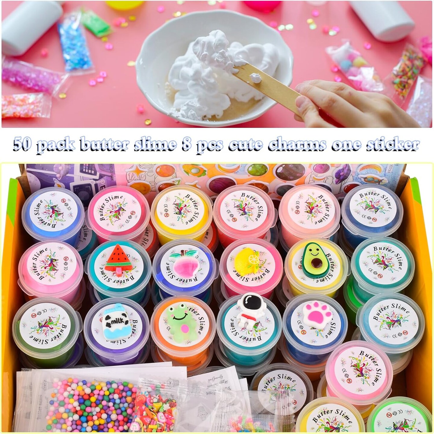 50 Pack Mini Butter Slime Kit,