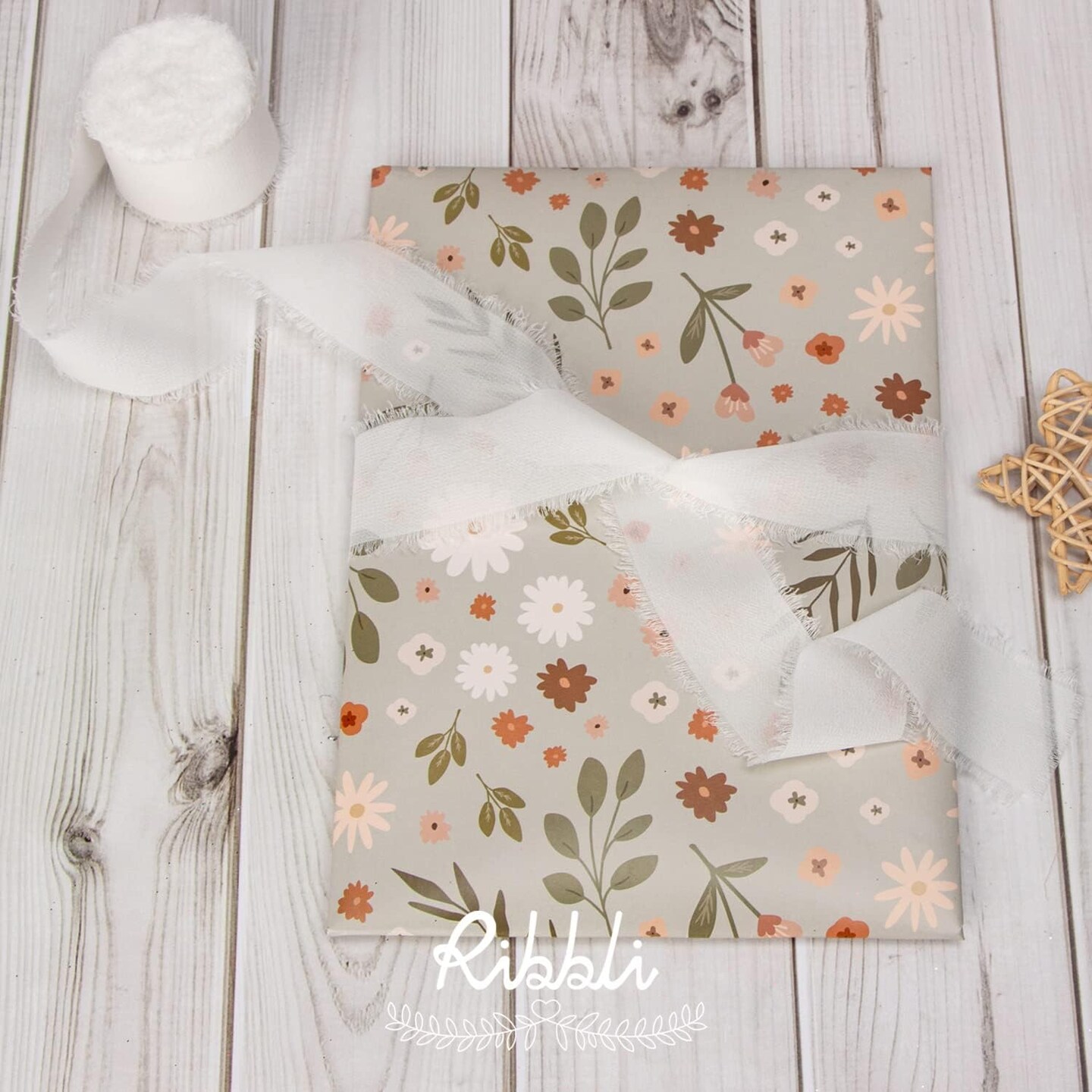 White Chiffon Ribbon 1-1/2 inch x 20 Yard Handmade