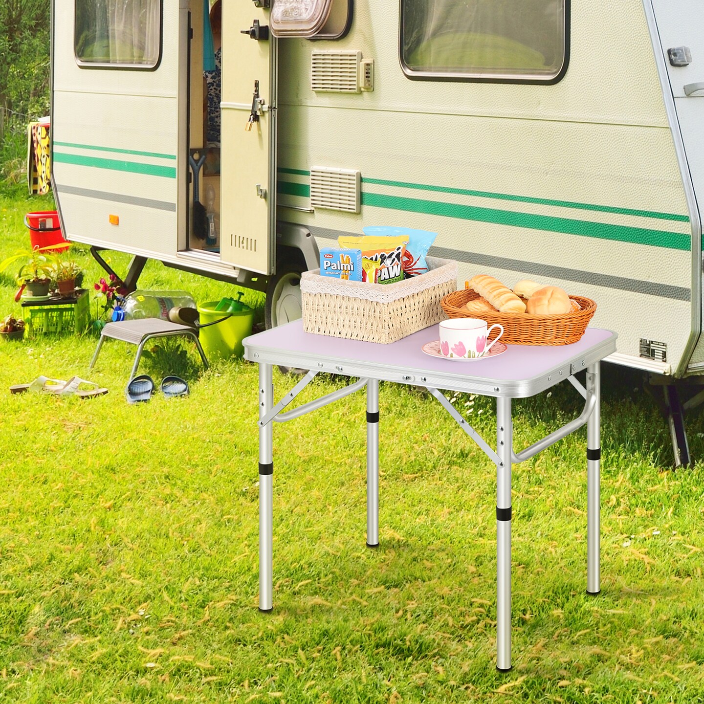 Portable Folding Table with Anti - slip Legs for Outdoor Use
