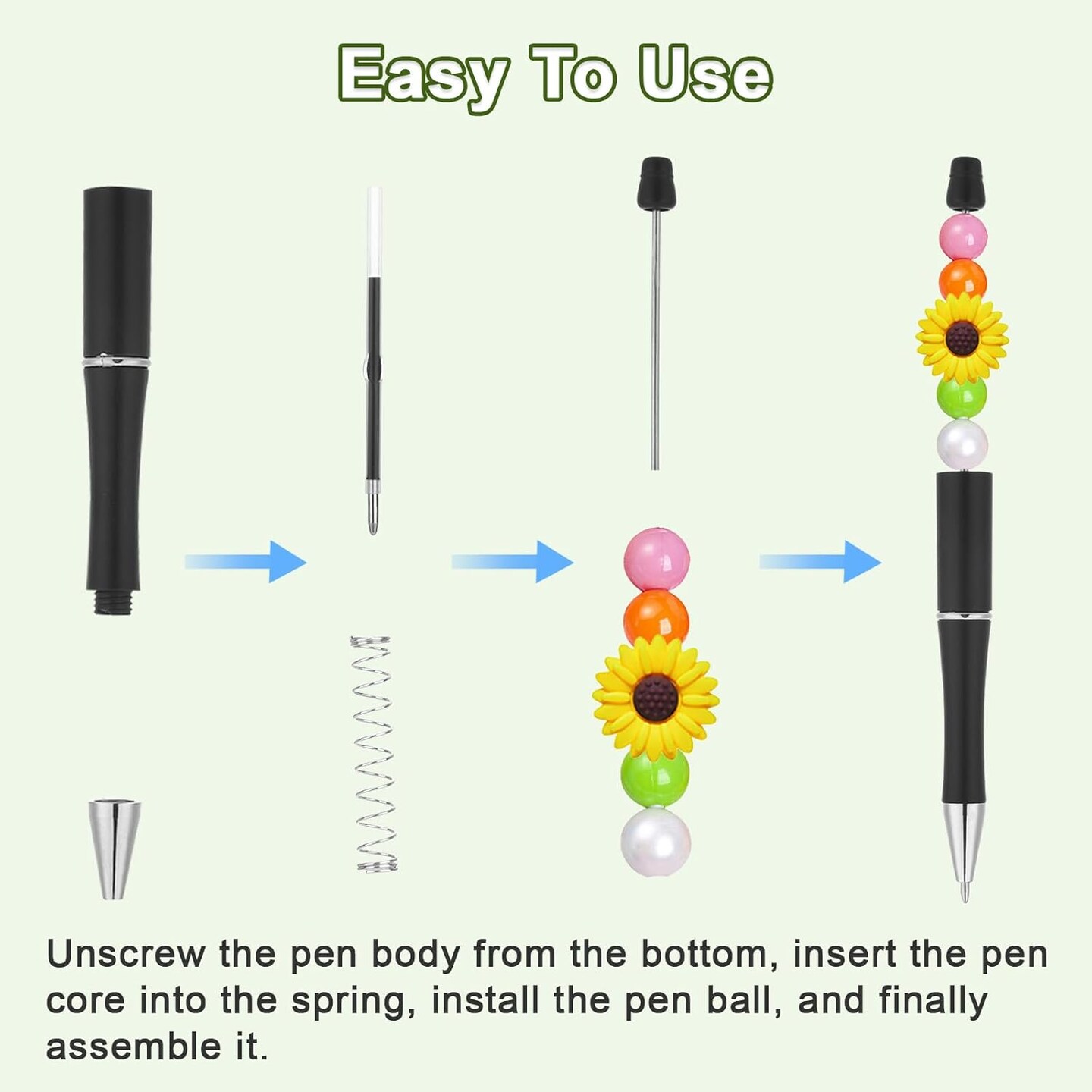 20 Pcs Beadable Pens Bulk
