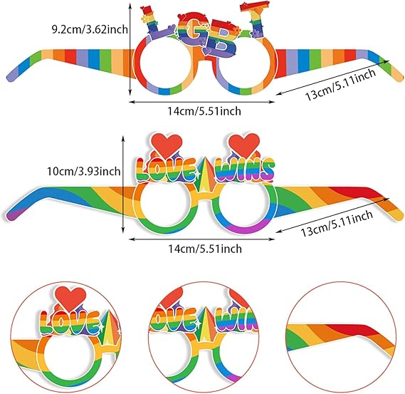Pride Decorations Photo Booth Props,12Pcs Gay Pride Month