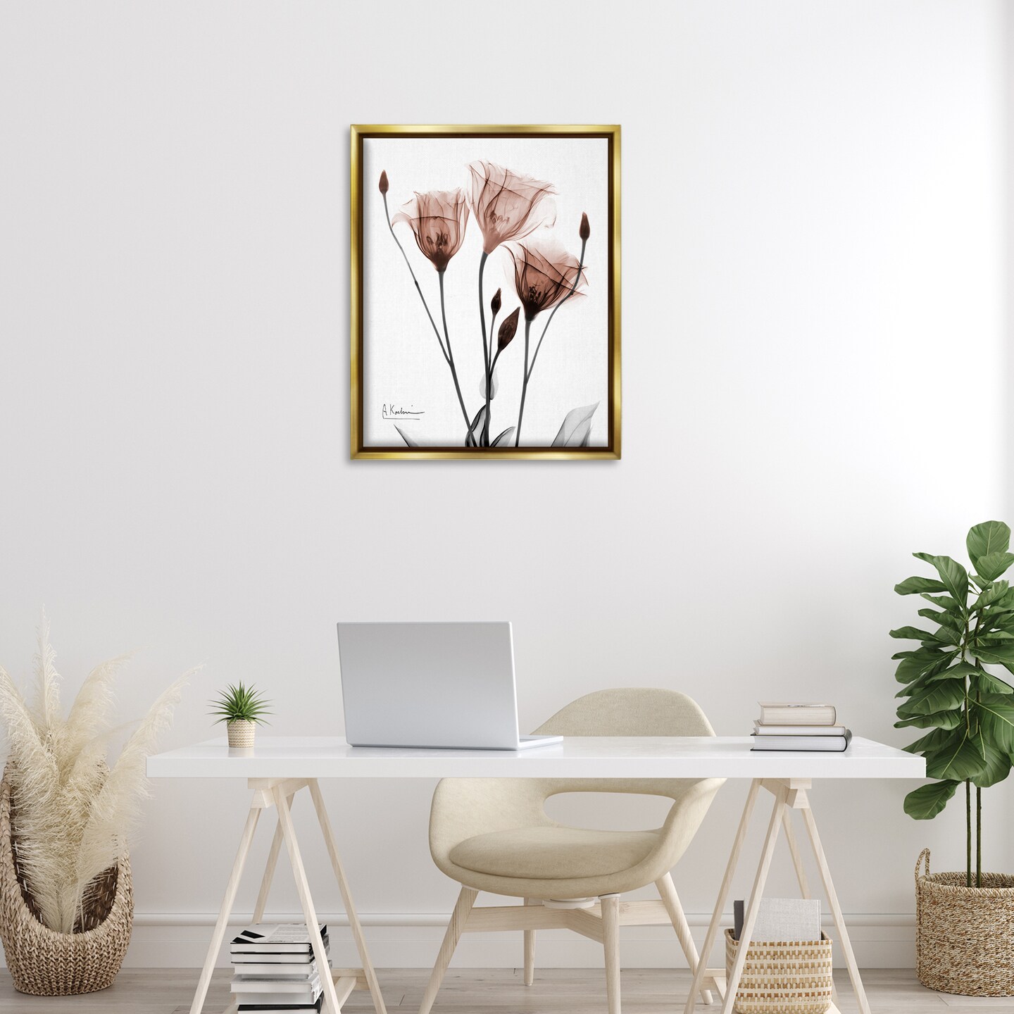 Stupell Industries Minimal Translucent Tulips Floating Frame By Albert Koetsier