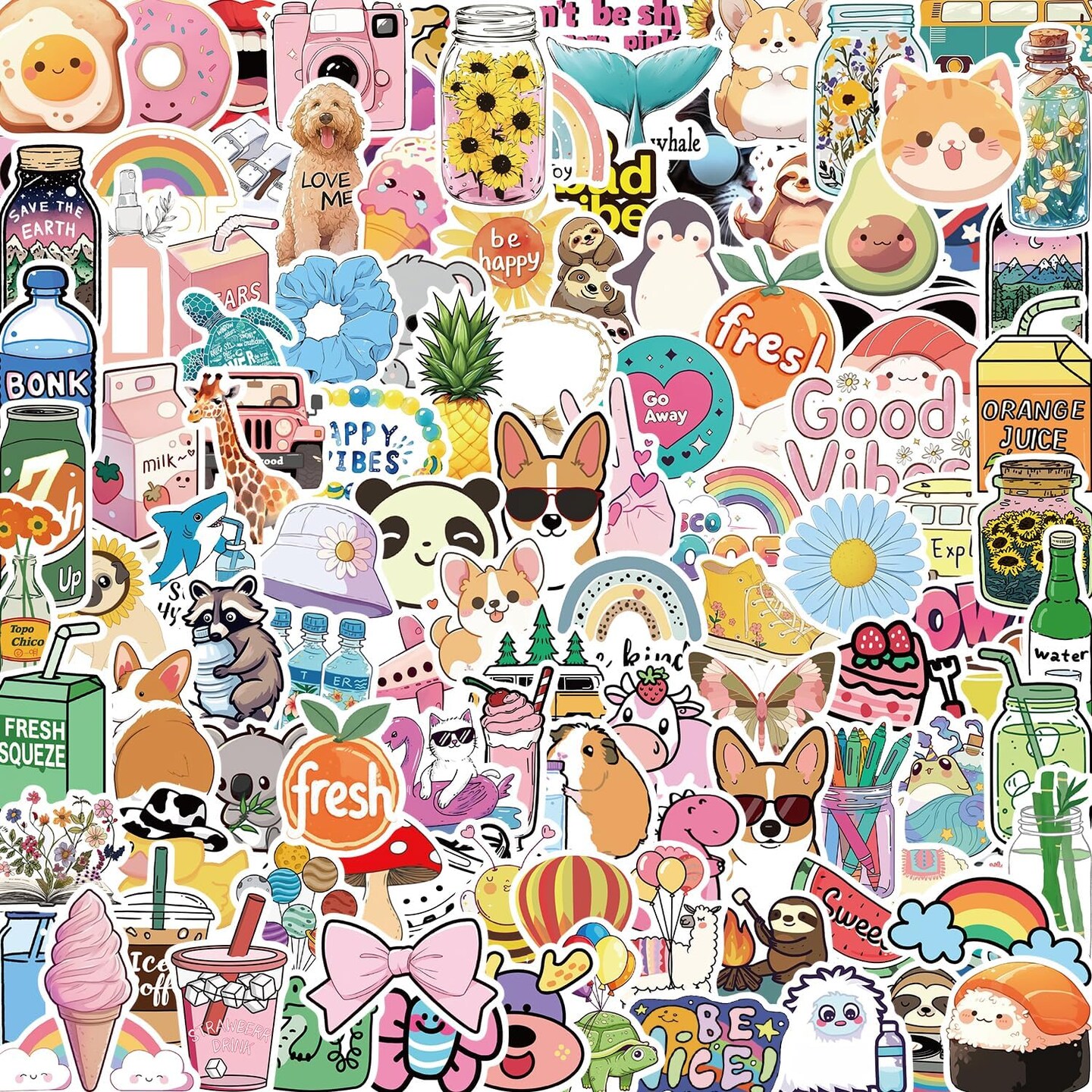 120Pcs Water Bottle Stickers for Kids, Cute Kids Sticker Waterproof Aesthetic