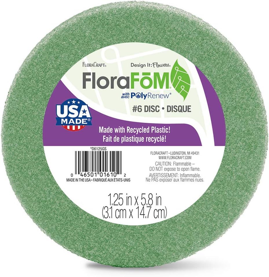 1.25 Inch x 5.8 Inch Green Floral Foam