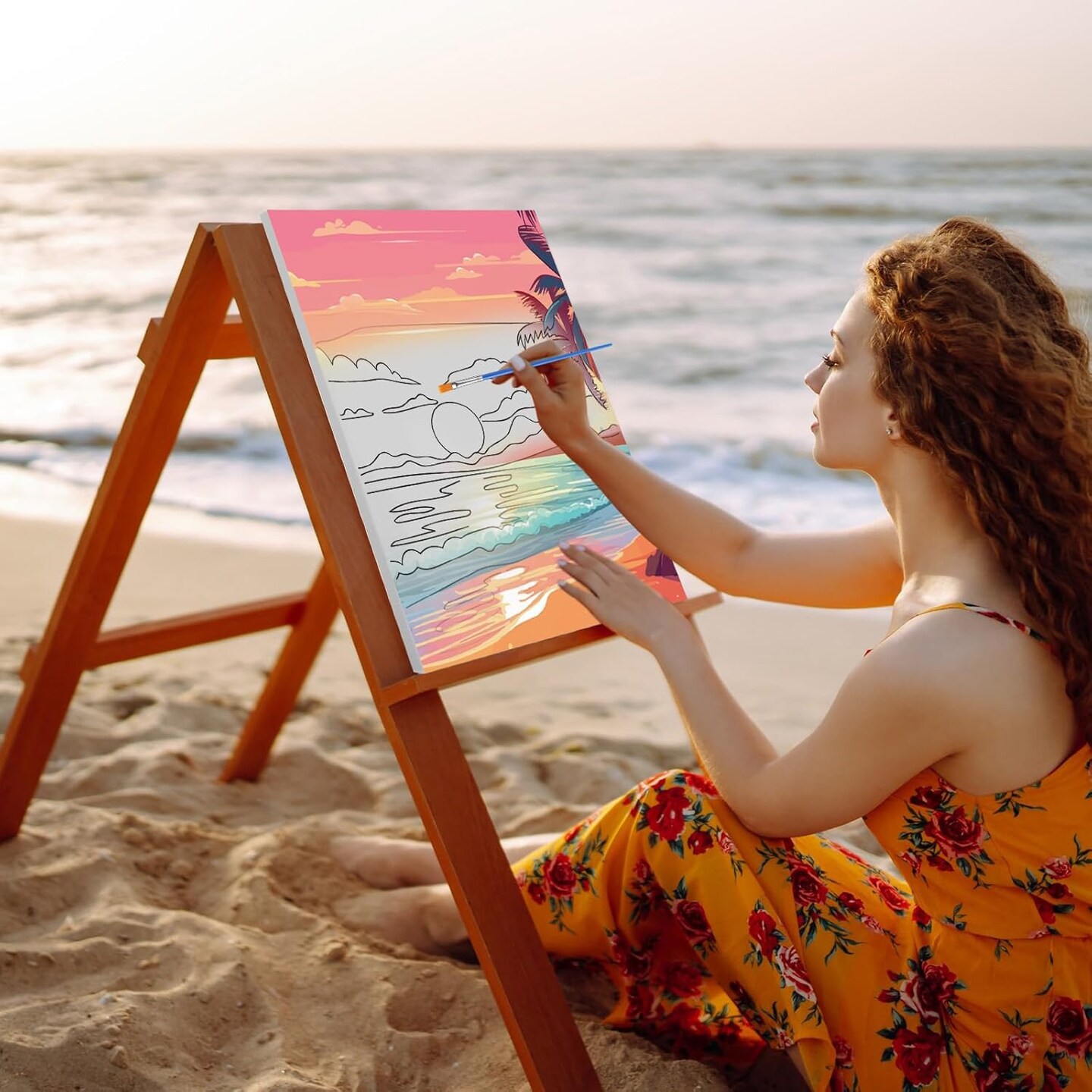 12 Pack Pre Drawn Canvas for Painting Sip and Paint Kit 8" x 10" (Hawaii Landscape)