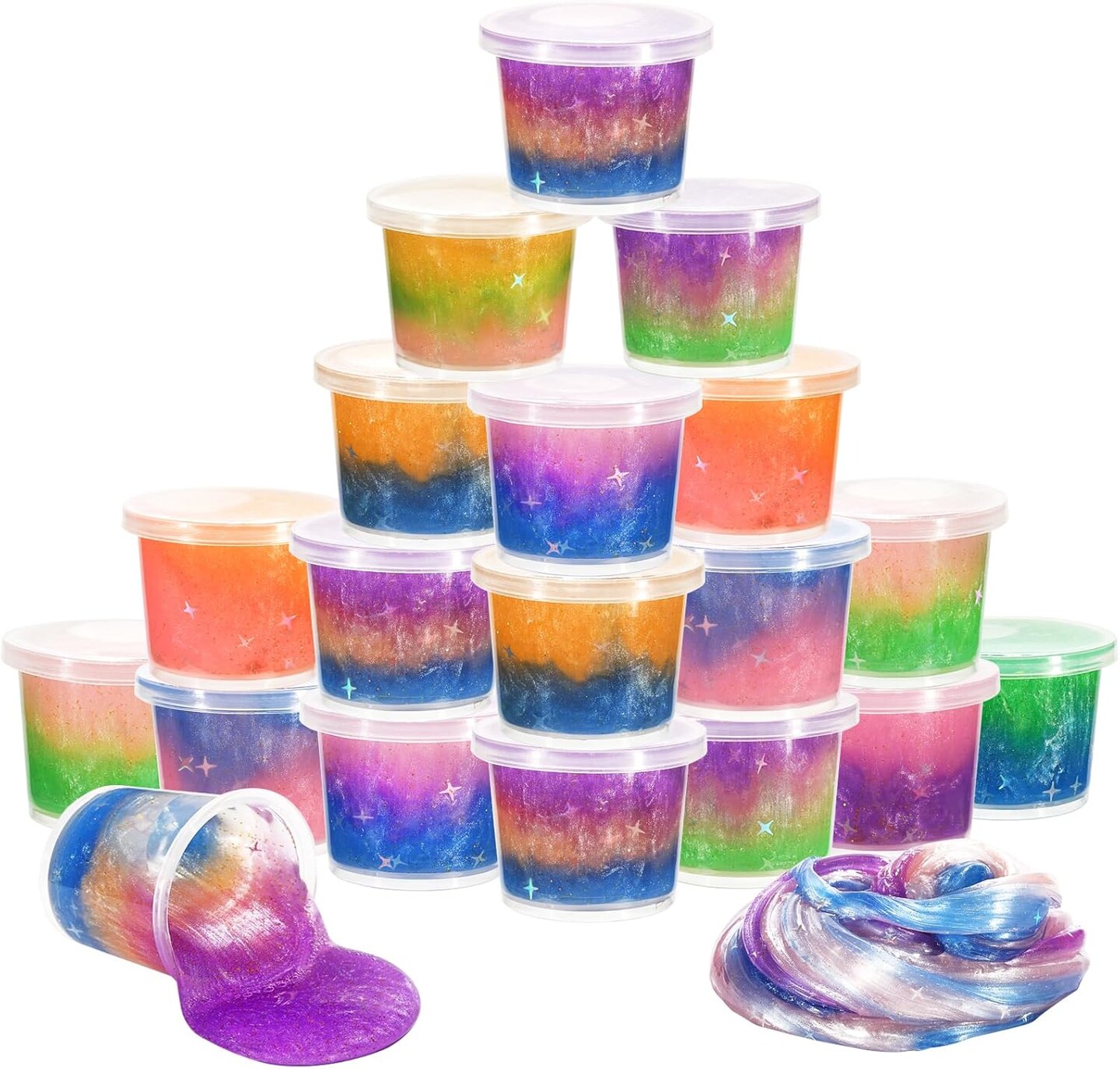 28 Packs Colorful Galaxy Slime Kits