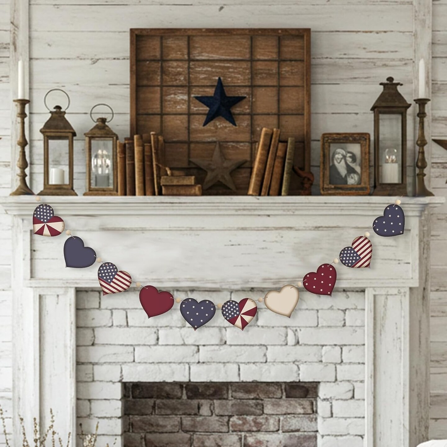 8.2 ft Easter Bunny Garland – Rustic Farmhouse Wooden Beads Rabbit Banner, Spring Home Decor for Fireplace, Mantel & Wall, Mixed Colors