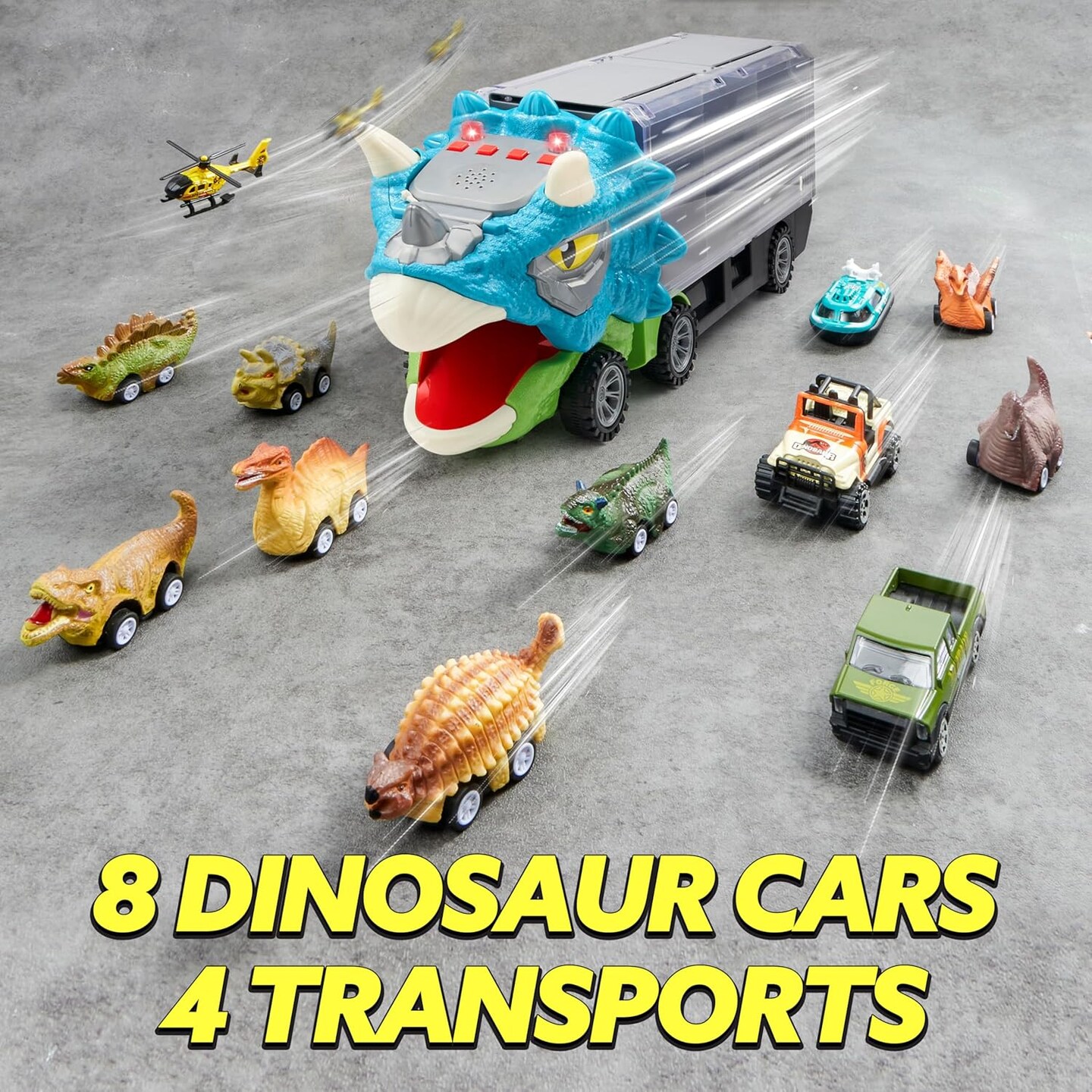 13 in 1 Dinosaur Toys for Kids 3-5, Triceraptor Dinosaur Truck