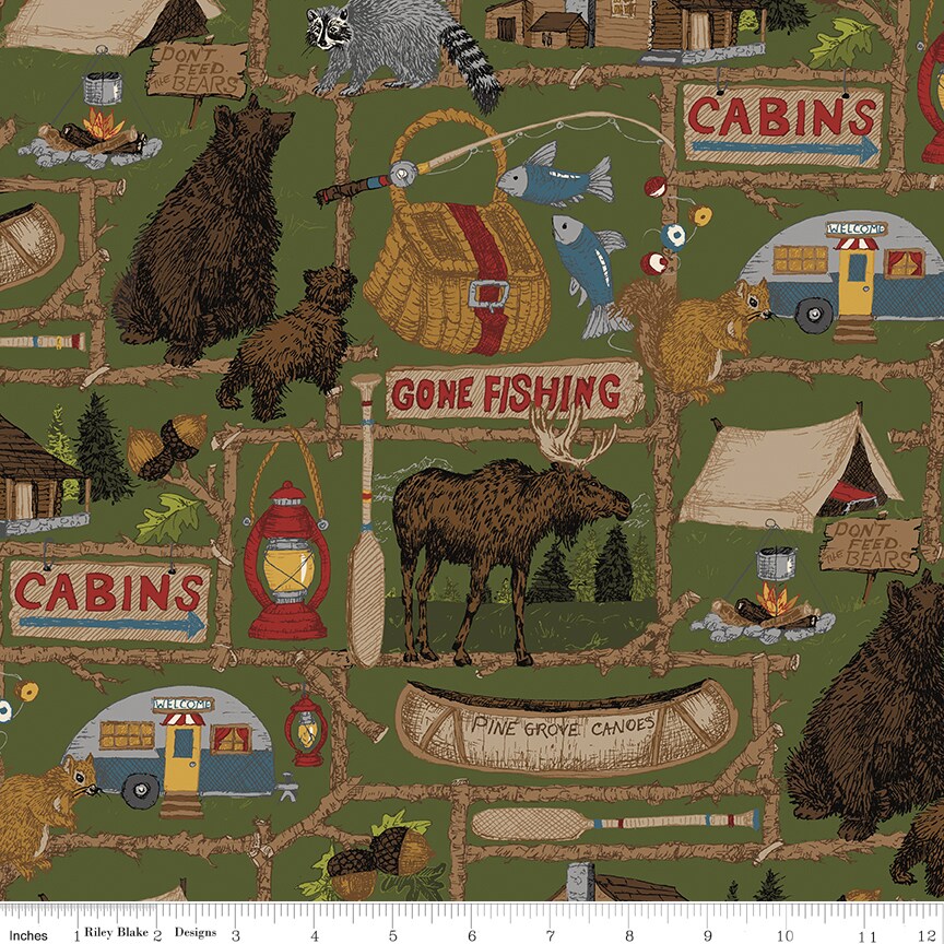 Main in Green (c15930-green) | Pine Grove | Riley Blake Designs | Riley Blake