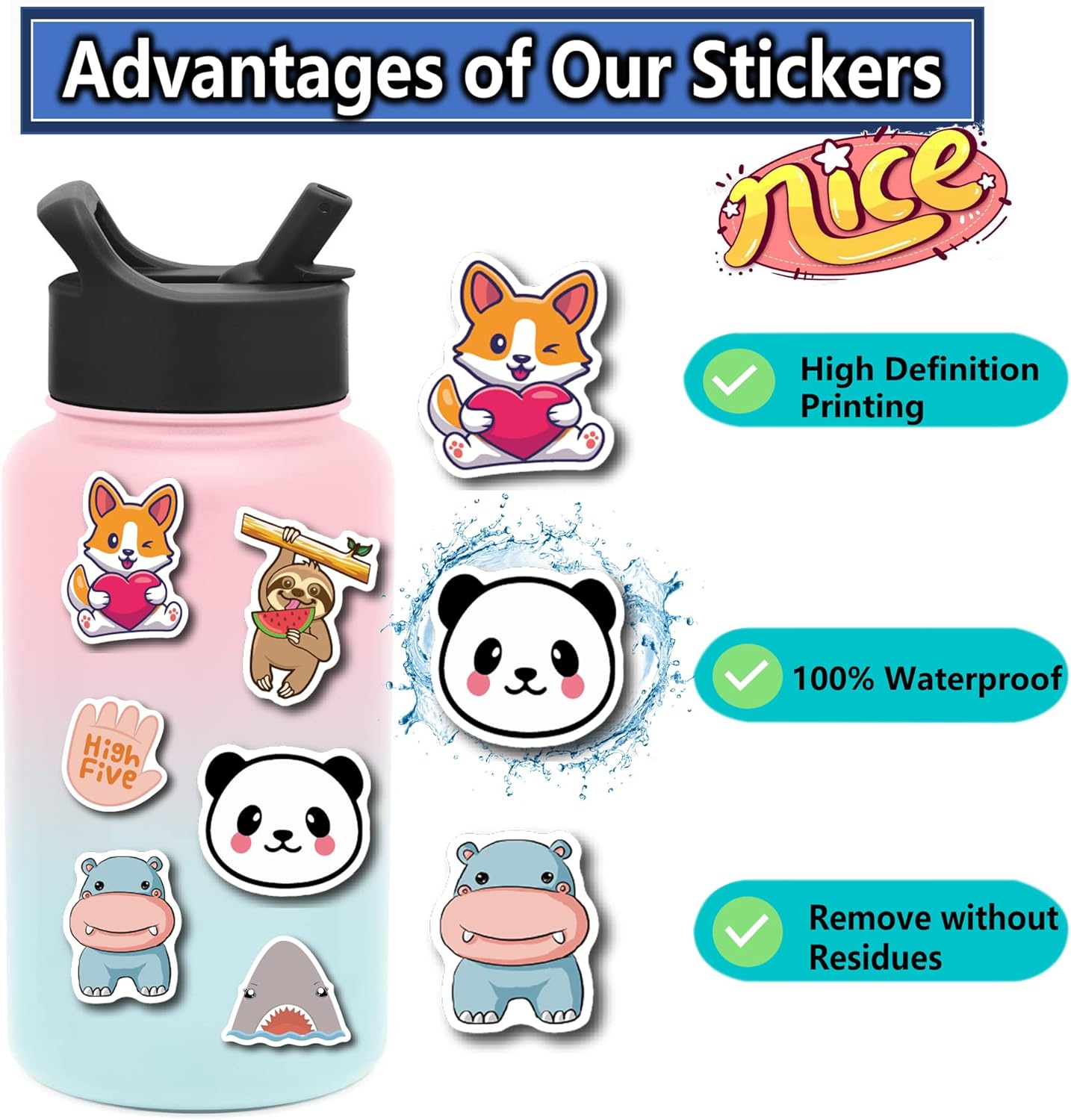 200PCS Water Bottle Stickers for Kids