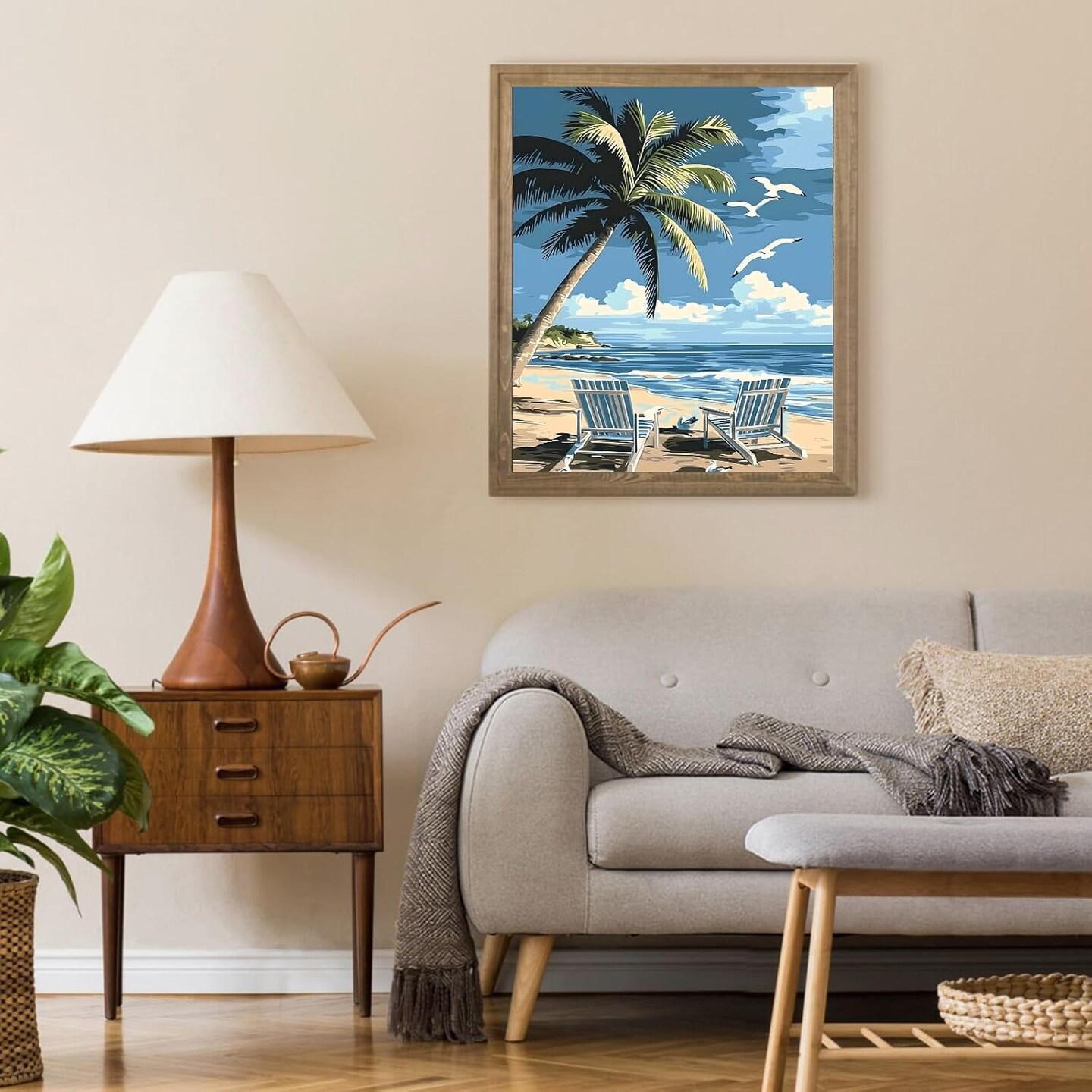 16x20 Inch - Beach Paint by Number Kits for Adults Beginner