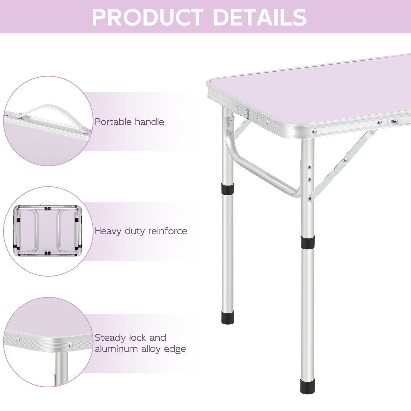 Portable Folding Table with Anti - slip Legs for Outdoor Use