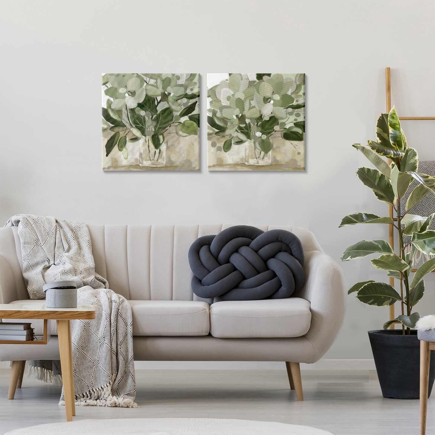 Stupell Industries Modern Earth Tone Bouquets 2pc Canvas Set By Carol Robinson