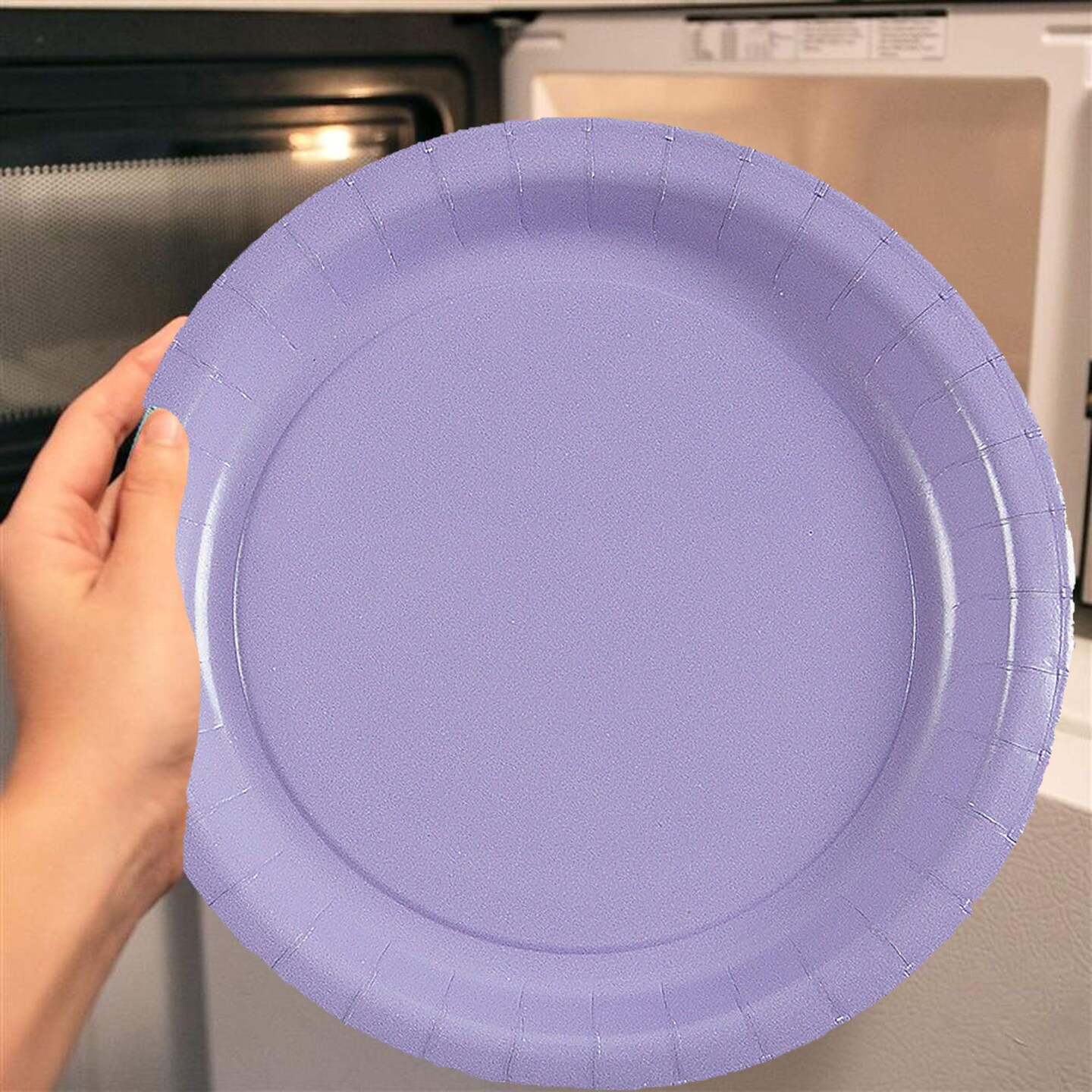 24 Count Lavender Color Round Dessert Plates 7 Inch for Spring Party Snacks