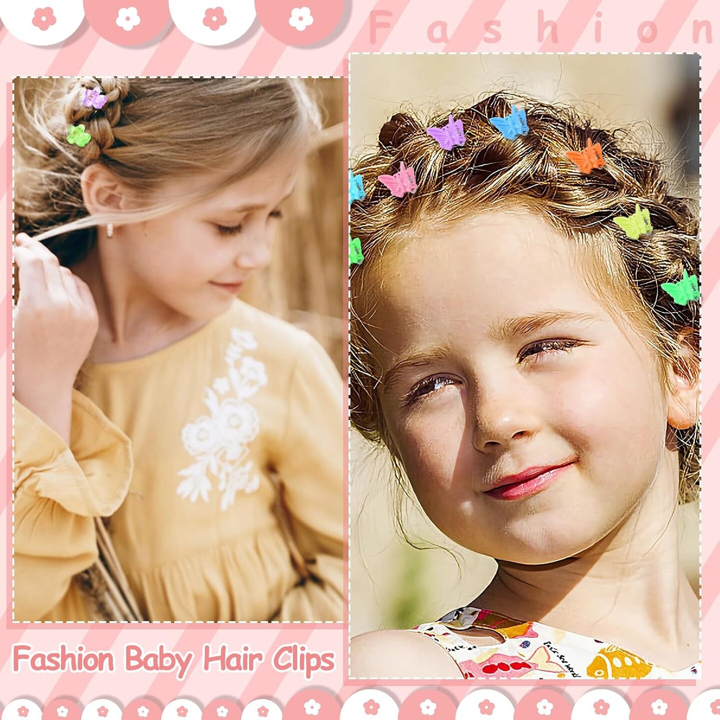 28 Color Mini Flower and Butterfly Small Claw Clips With Organizer Box Hair Accessories