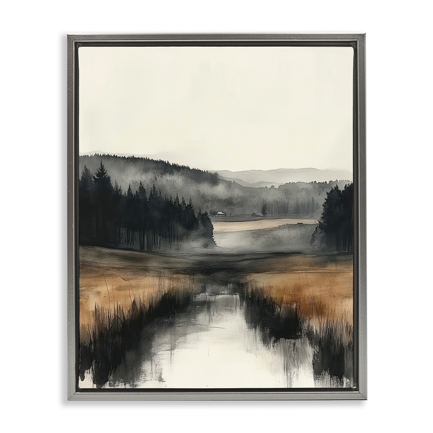 Stupell Industries Sepia Countryside Landscape Floating Frame By Annabelle Hall