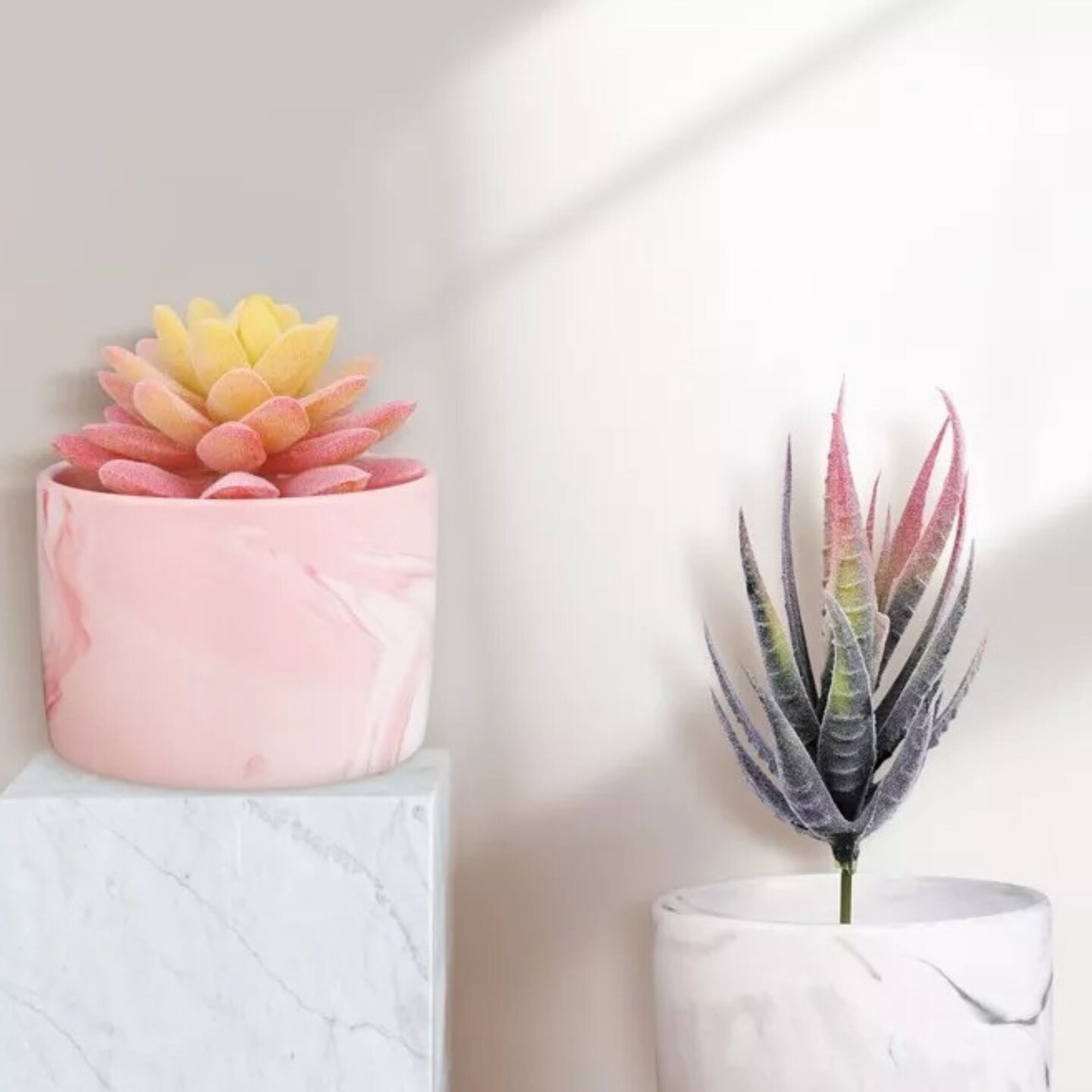 Set of 2 Mini Potted Artificial Succulent Plants
