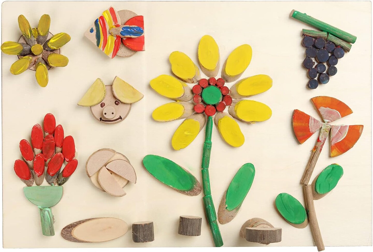 Wood Craft Kits DIY for Kids Ages 5-20 Wooden Unfinished Toys Art(250 Pcs/19.5X13X3.5cm)