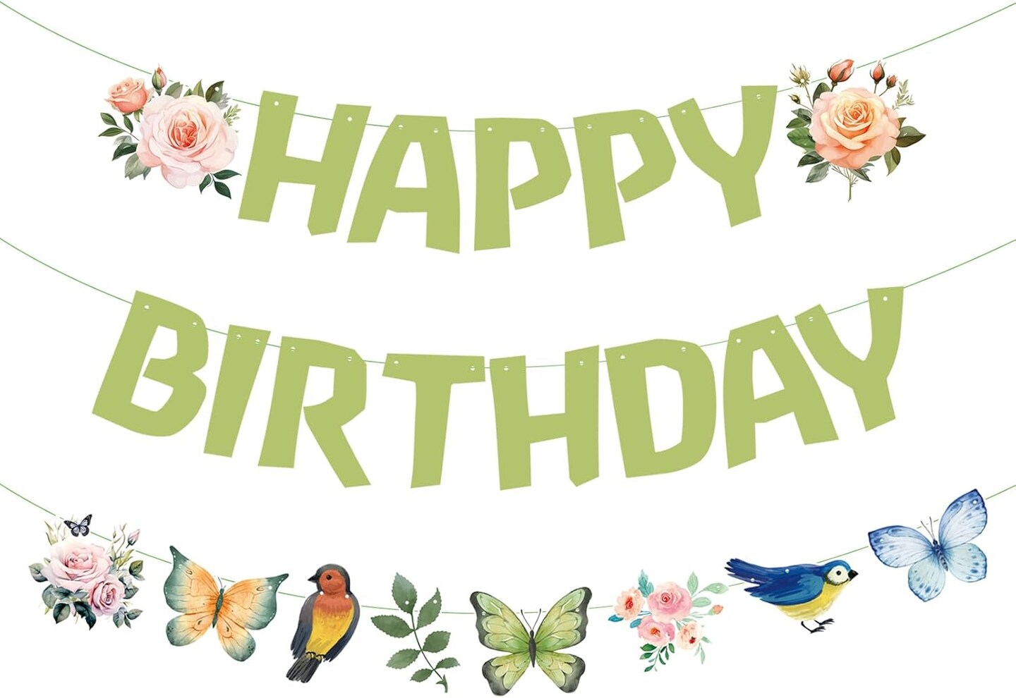 Happy Birthday Flower Banner