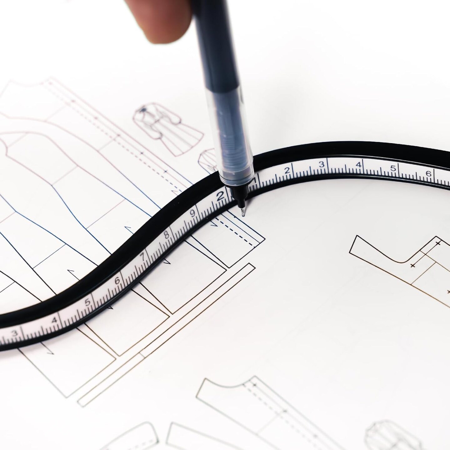 Kearing® Flexible Curve Ruler, Bendable Rulers for Dressmaking, Fasion Design & Engineering Drawing, Assorted Sizes