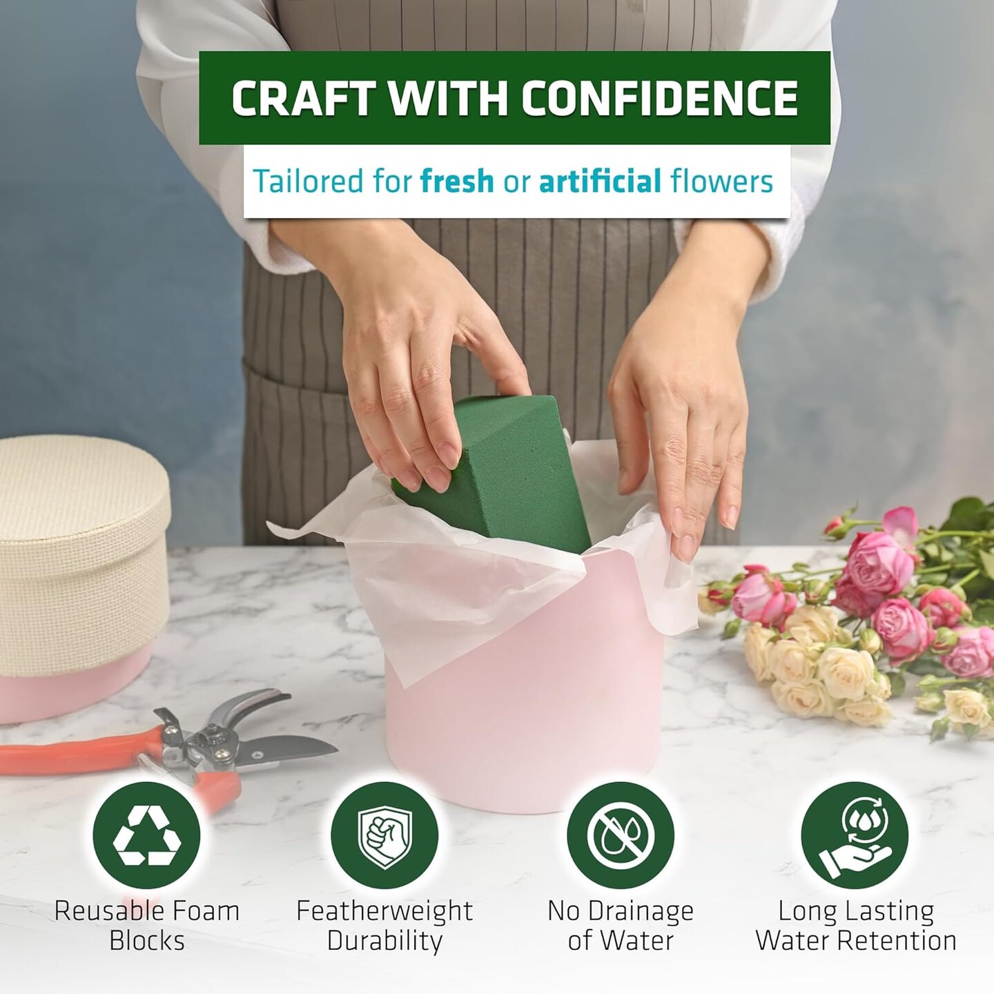 6 PCS Wet Floral Foam Blocks for Fresh Flowers