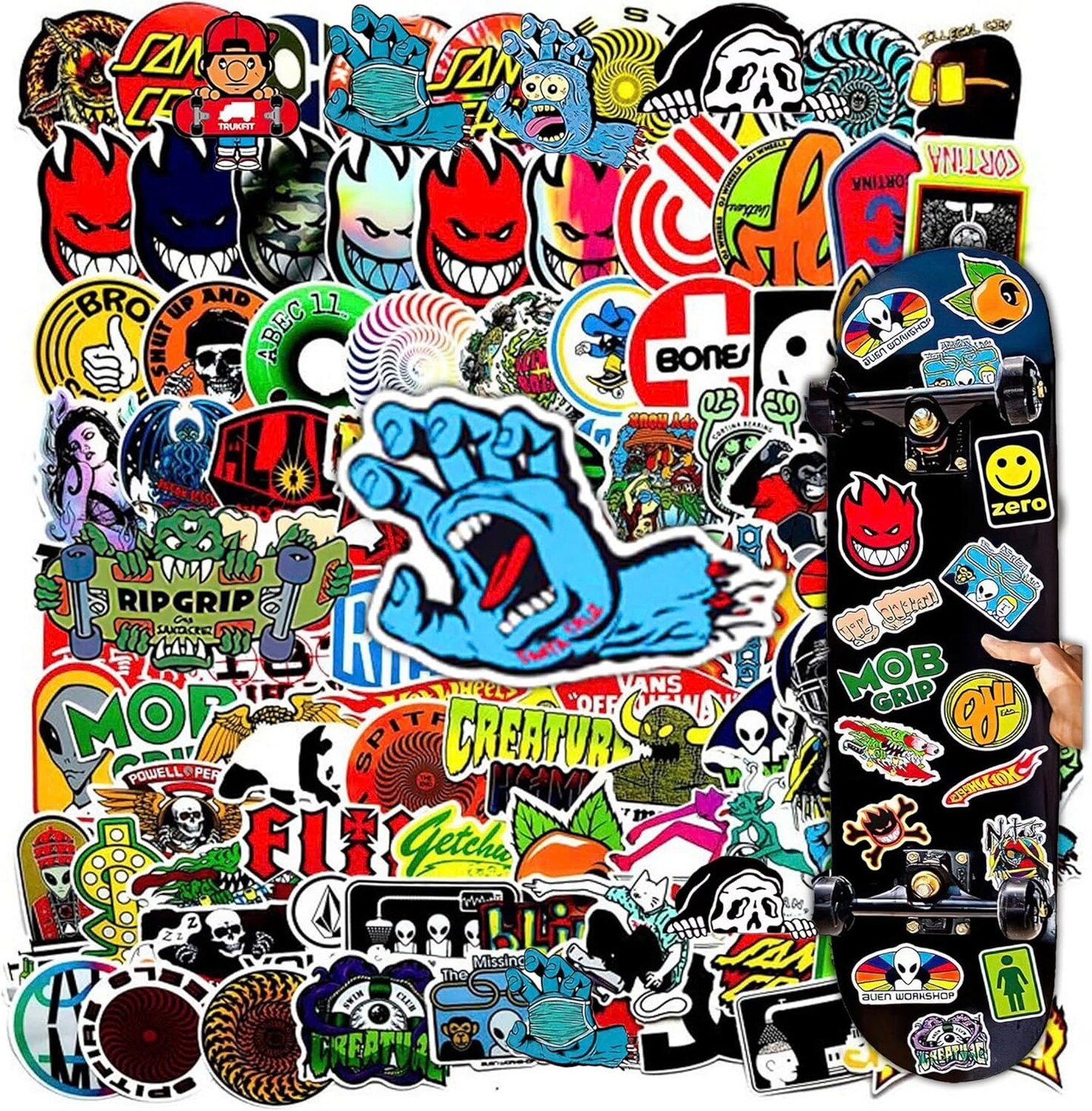 100Pcs Skateboard Stickers, Brand of Skateboard