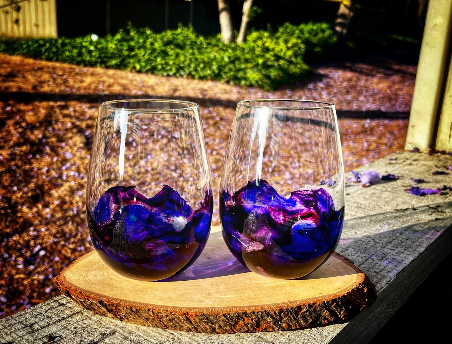 +stemless wine glass Tortoiseshell Drinking Glass, Stemless Wine Glass