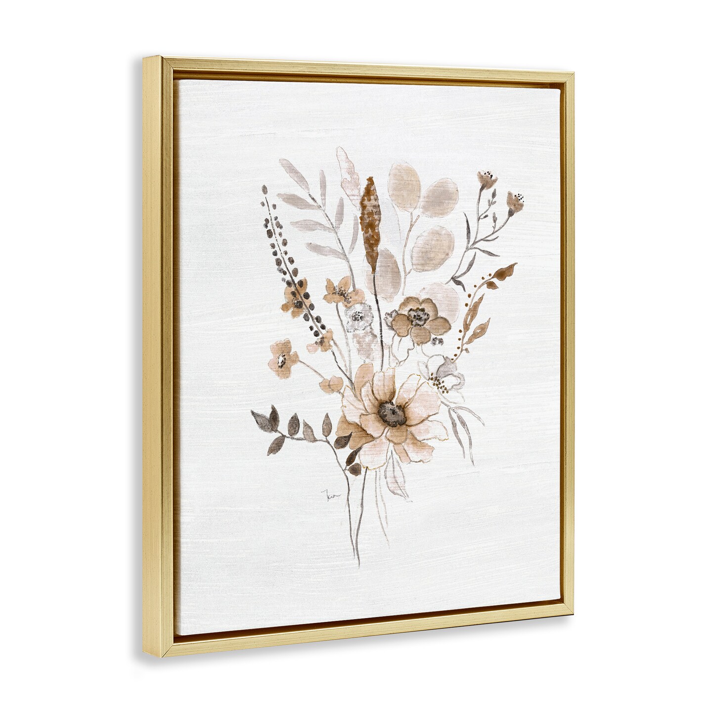 Stupell Industries Subtle Flower Bundle Sprigs Floating Frame By Janet Tava