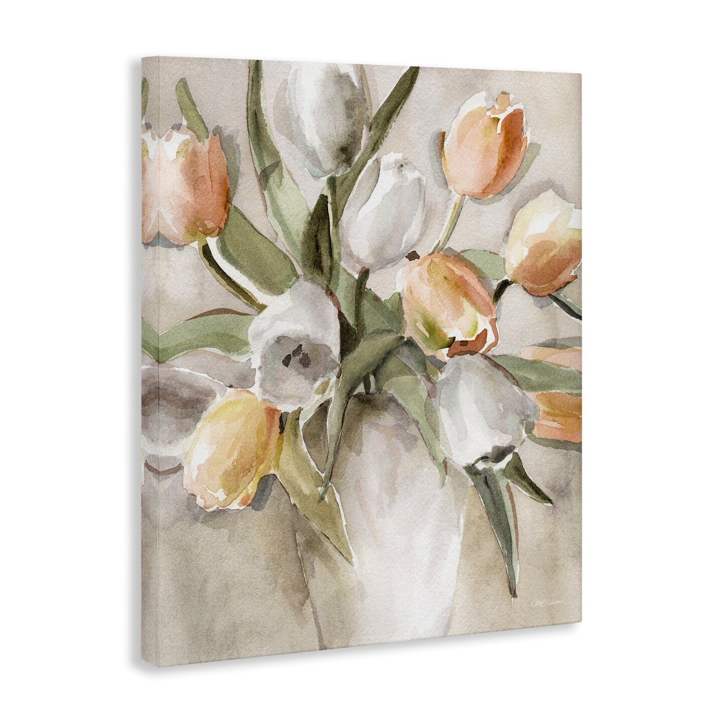 Stupell Industries Peach Tulips Bouquet Canvas By Carol Robinson