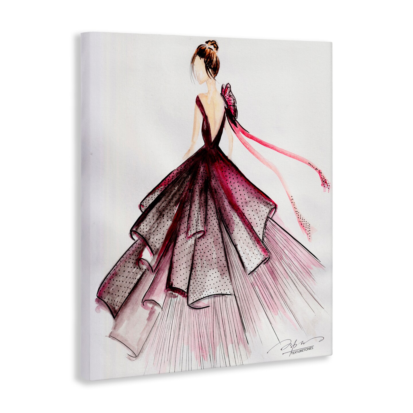 Stupell Industries Feminine Fashion Gown Canvas By Texturetones