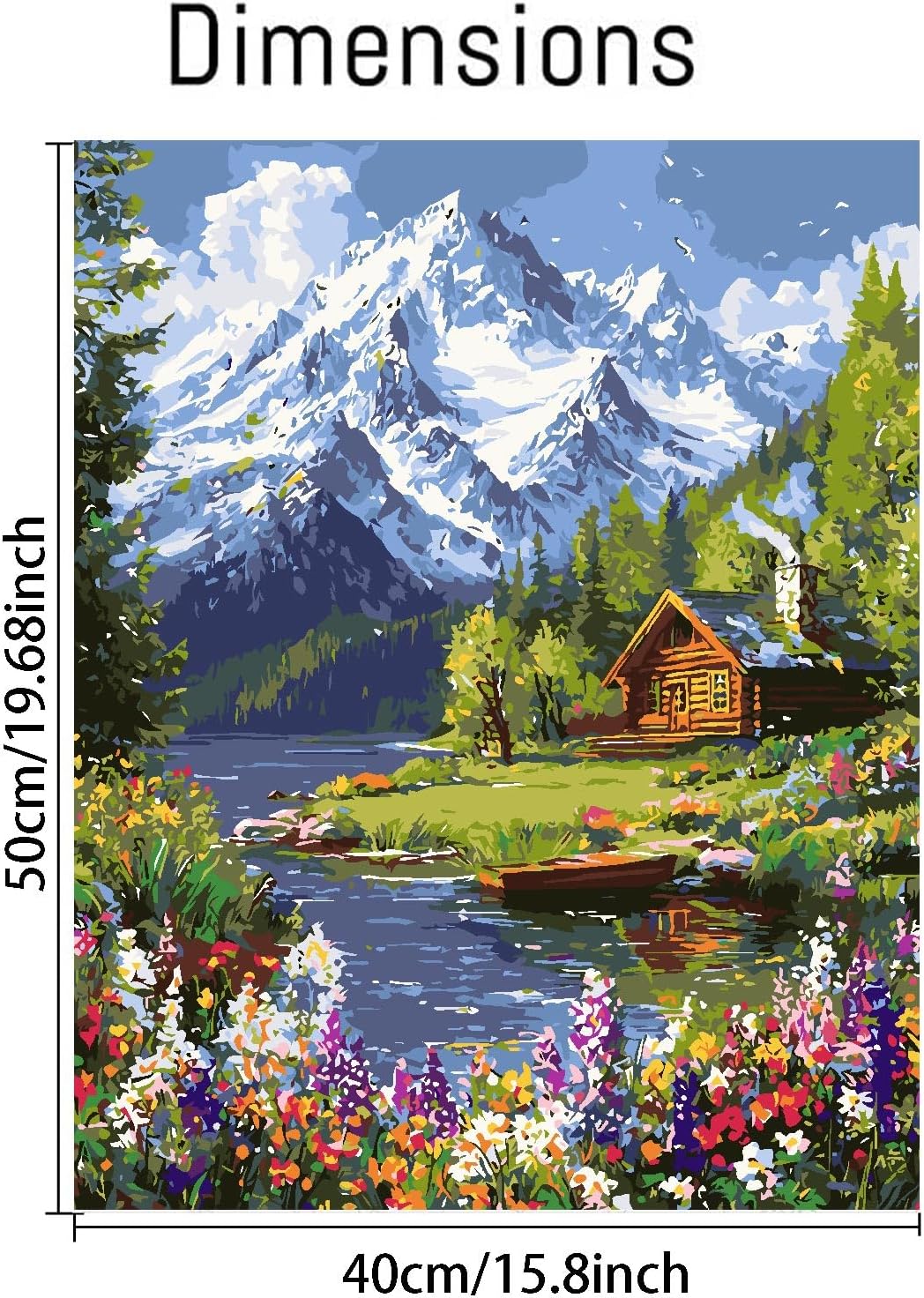 Mountain Paint by Numbers Kit for Adults Beginner (16x20Inch)