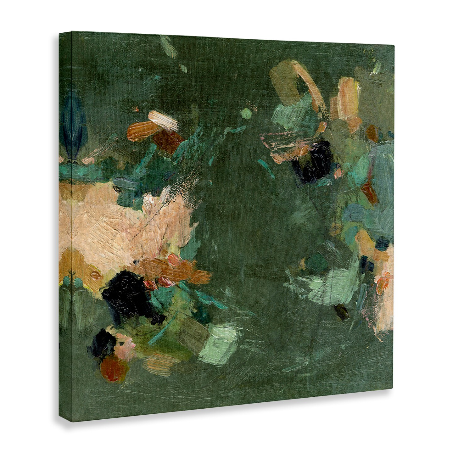 Stupell Industries Green Hued Abstraction Canvas By Suzanne Nicoll